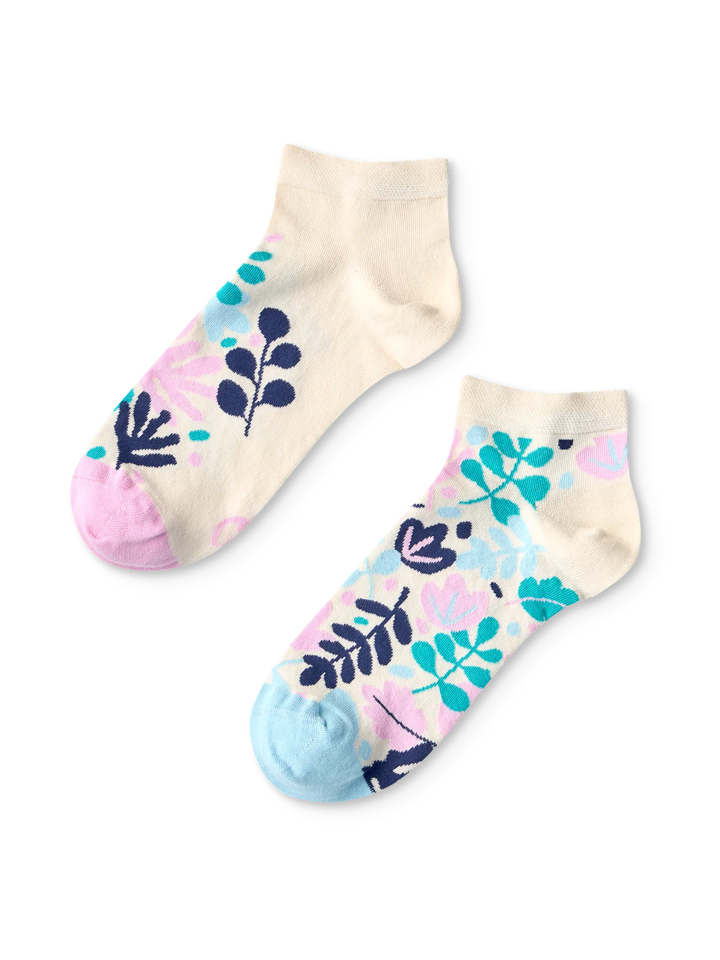 Vrolijke enkelsokken Turquoise blaadjes