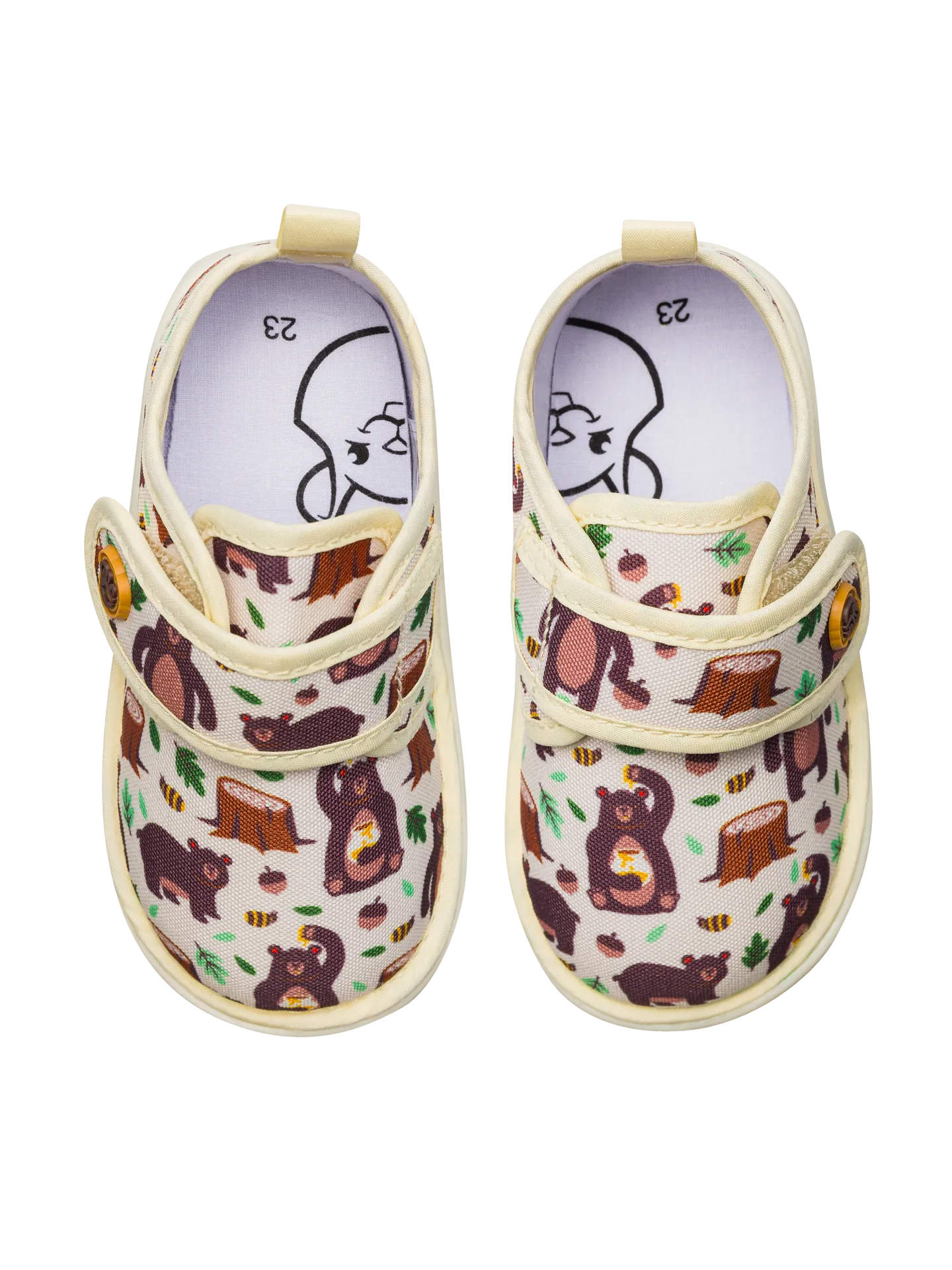 Vrolijke babyslippers Hongerige beer