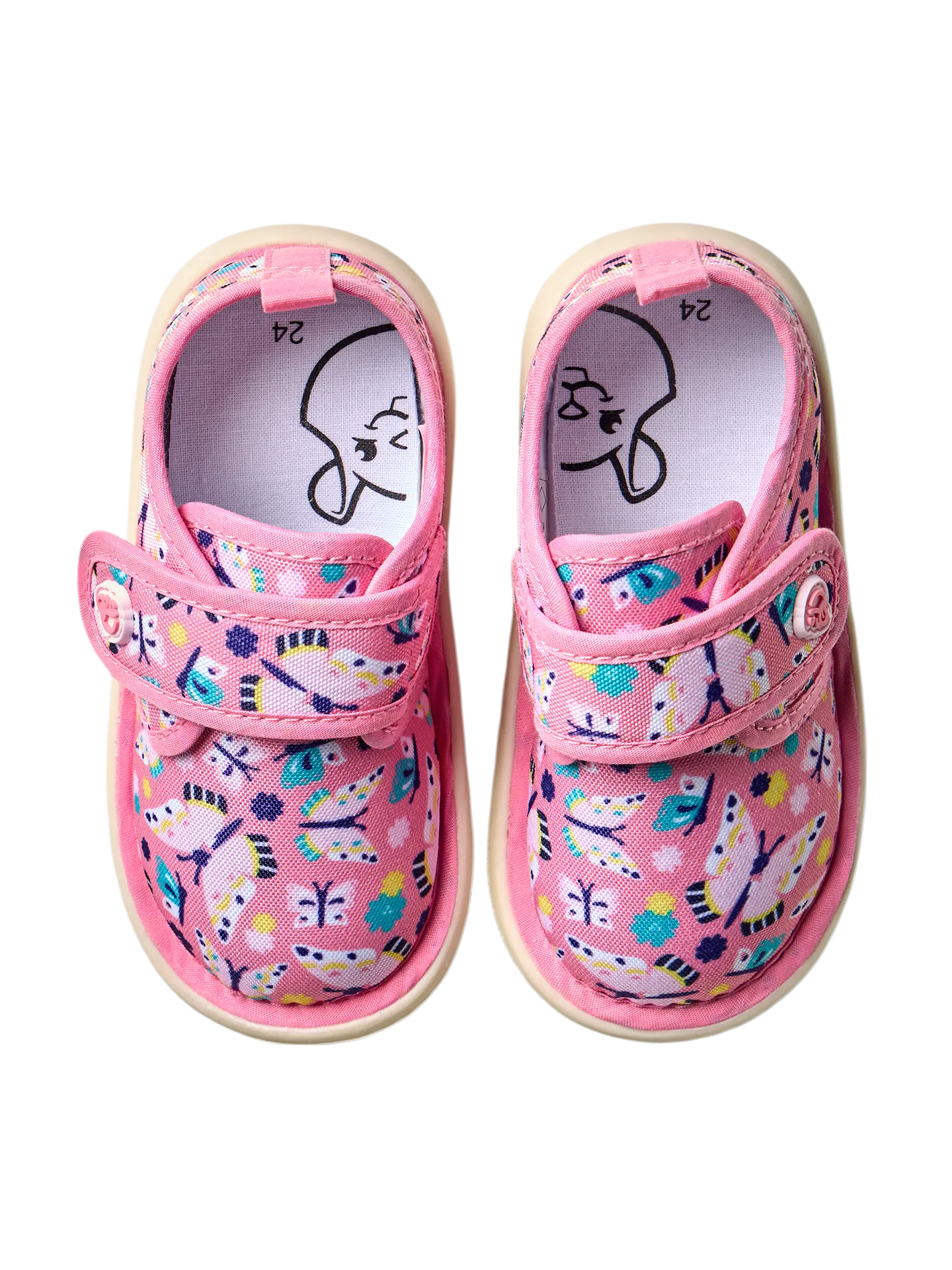Vrolijke babyslippers Schattige vlinders