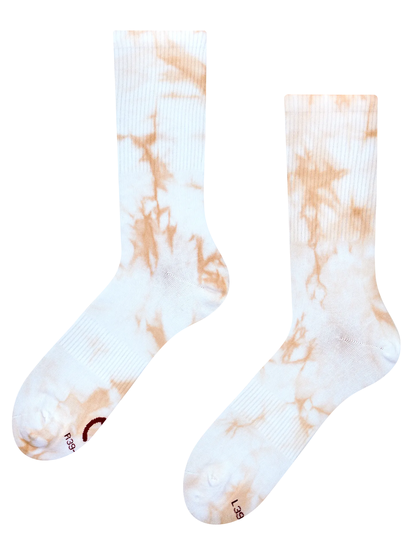 Beige tie-dye geribbelde sokken