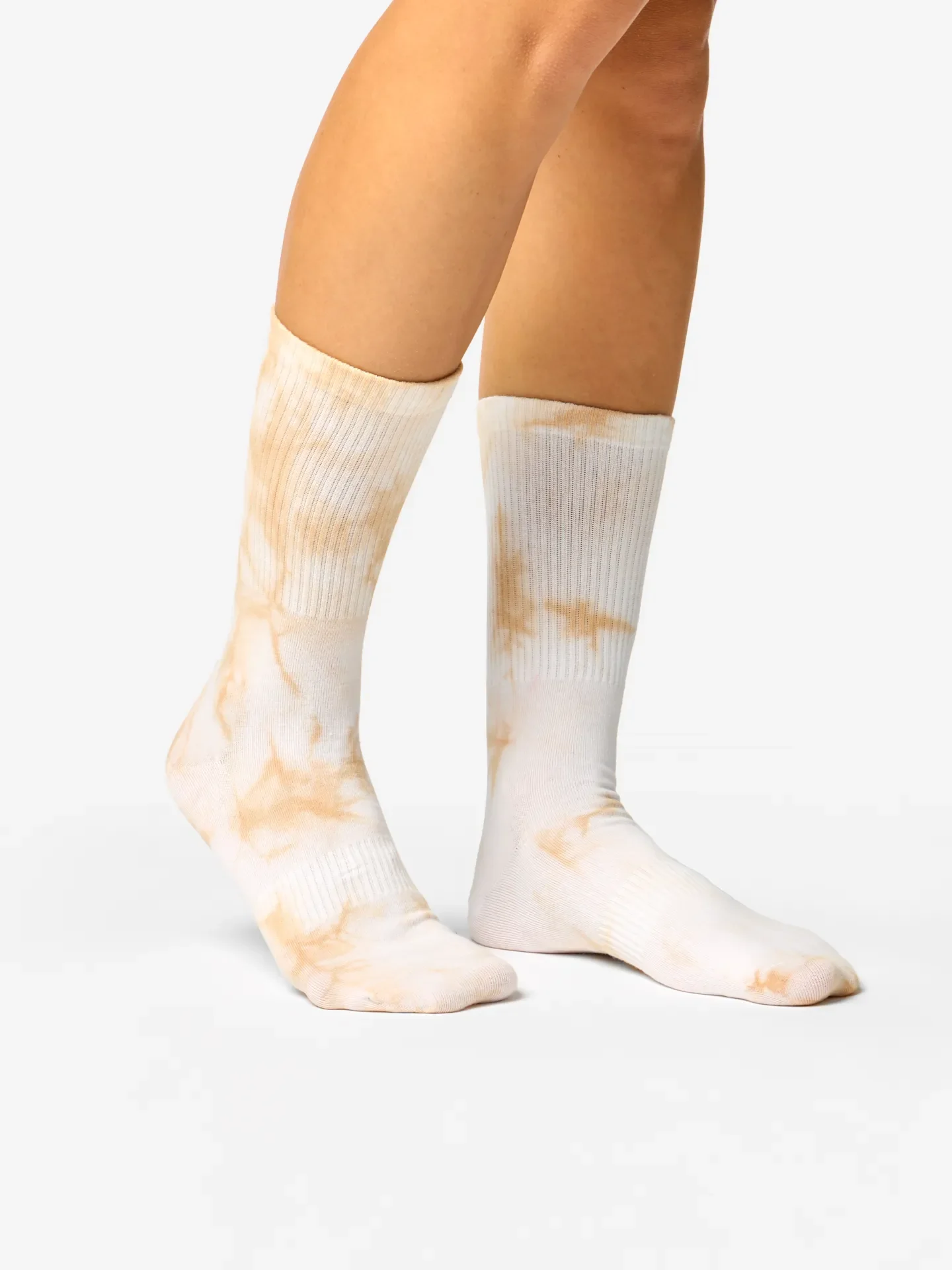 Beige tie-dye geribbelde sokken - Image 3