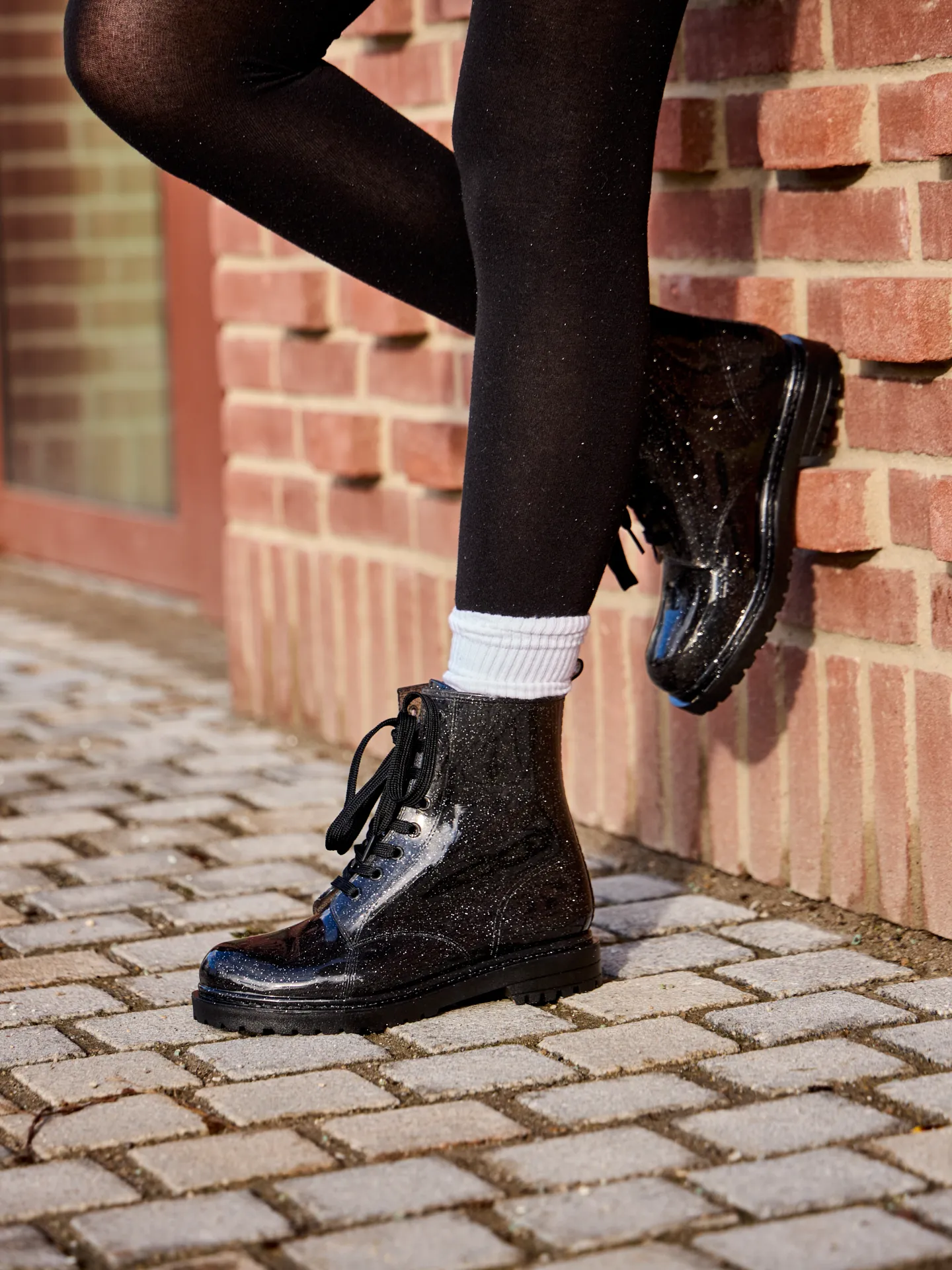 Regenlaarzen voor dames Zwart glitter - Image 6