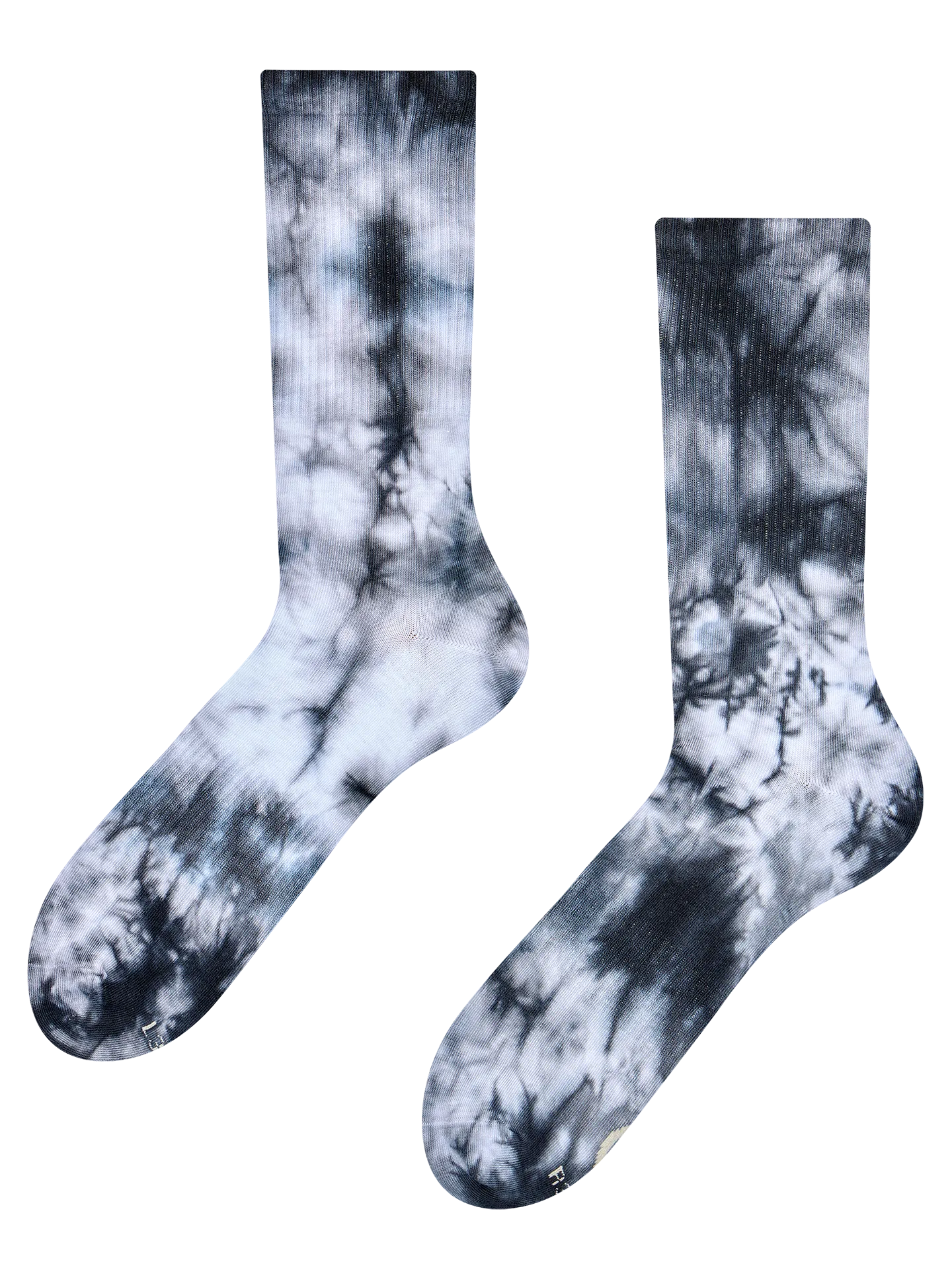Zwarte tie-dye geribbelde sokken