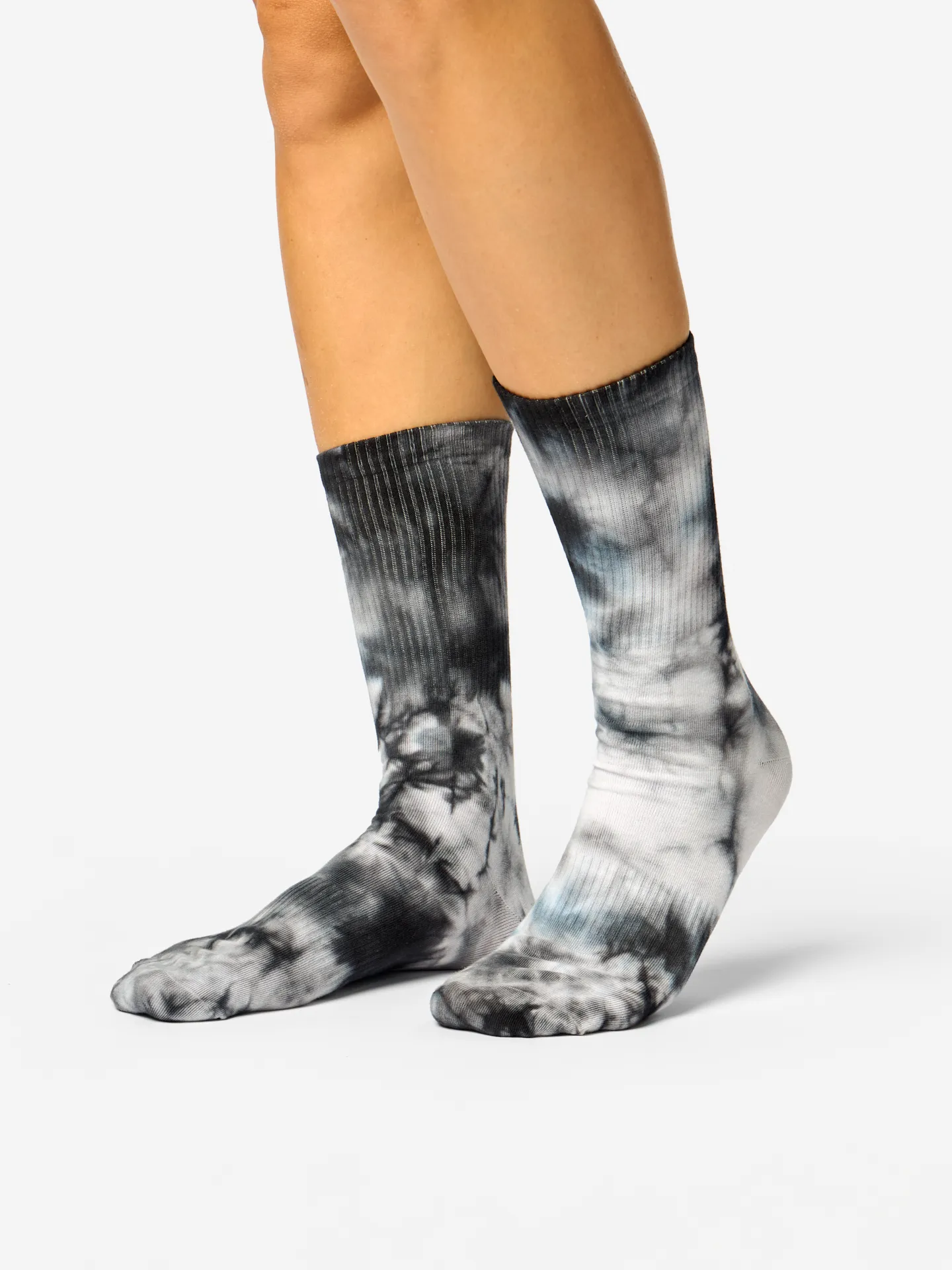Zwarte tie-dye geribbelde sokken - Image 2
