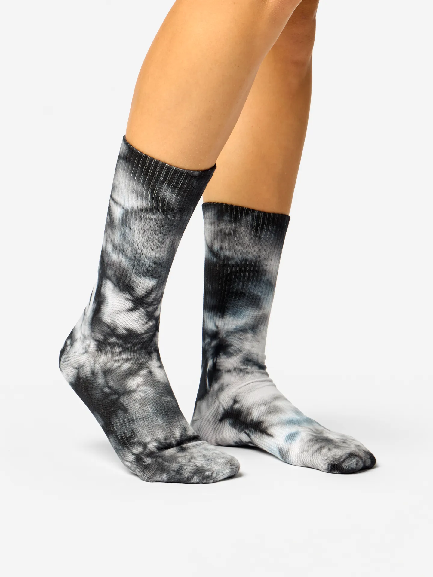 Zwarte tie-dye geribbelde sokken - Image 3