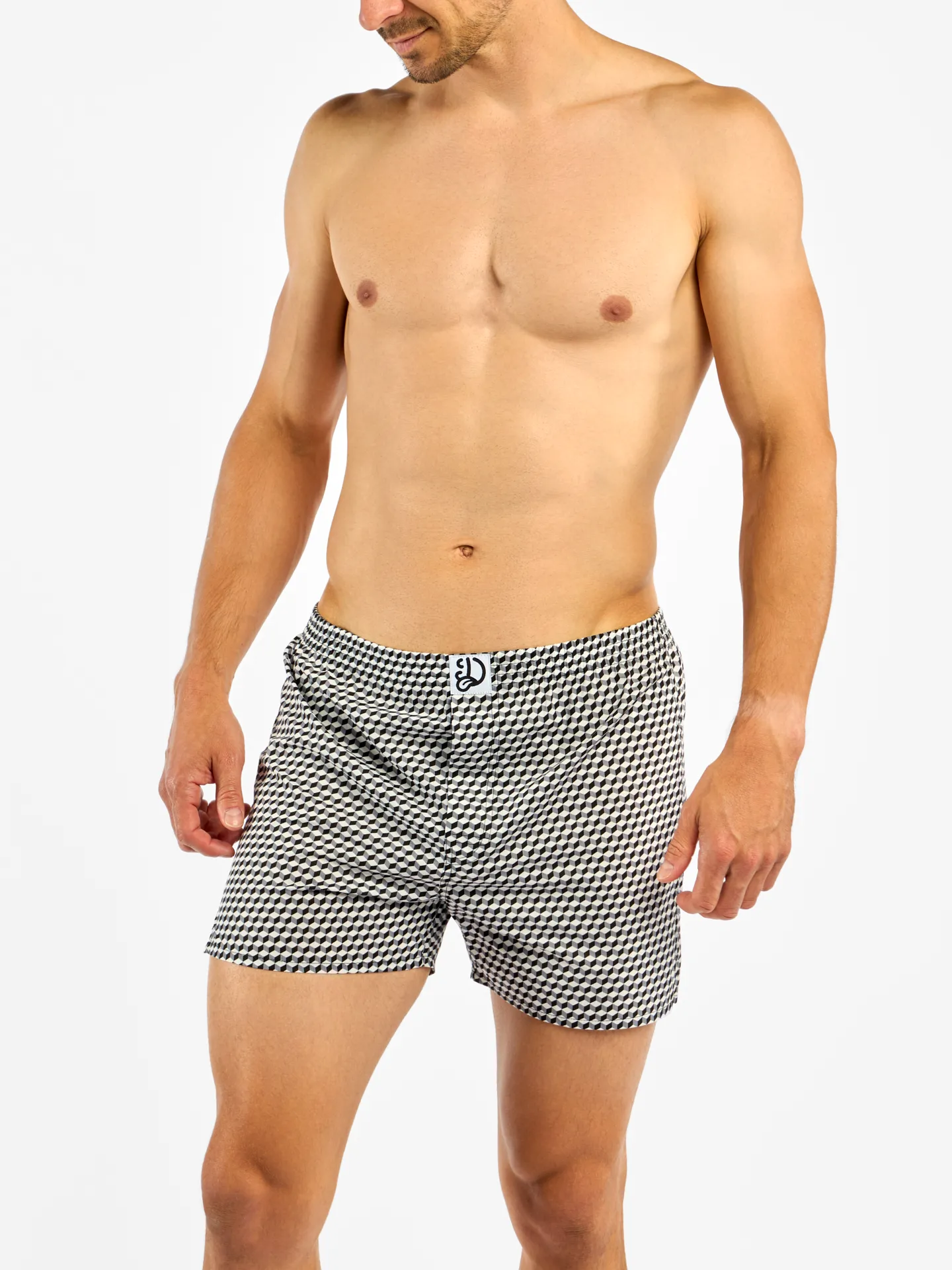 Zwart-wit heren boxershort met patroon - Image 5