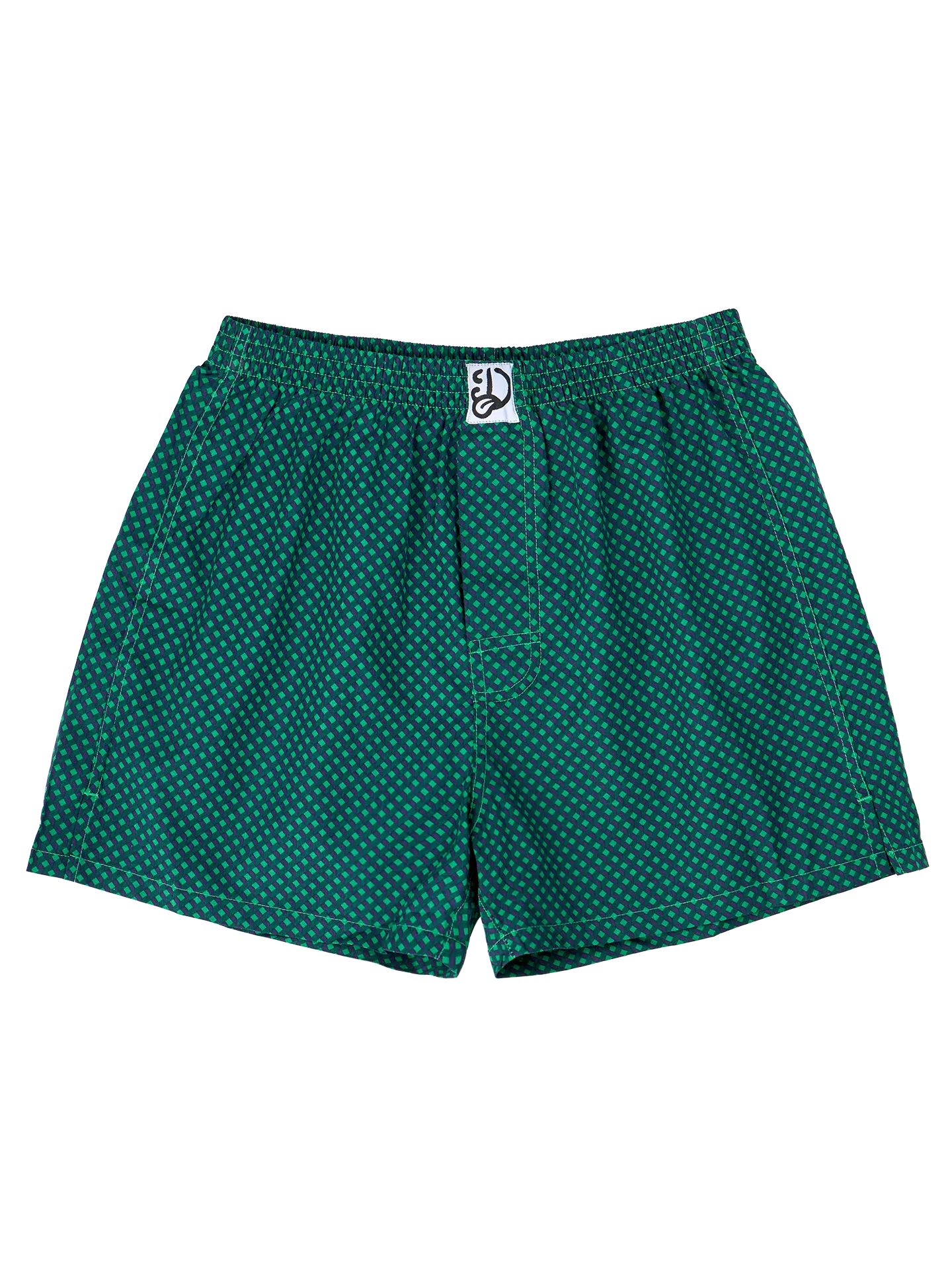 Blauw en groen herenboxershort met patroon