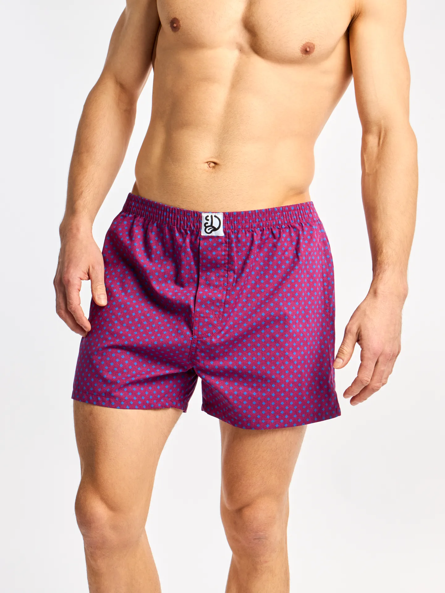 Blauw en magenta herenboxershort met patroon - Image 3