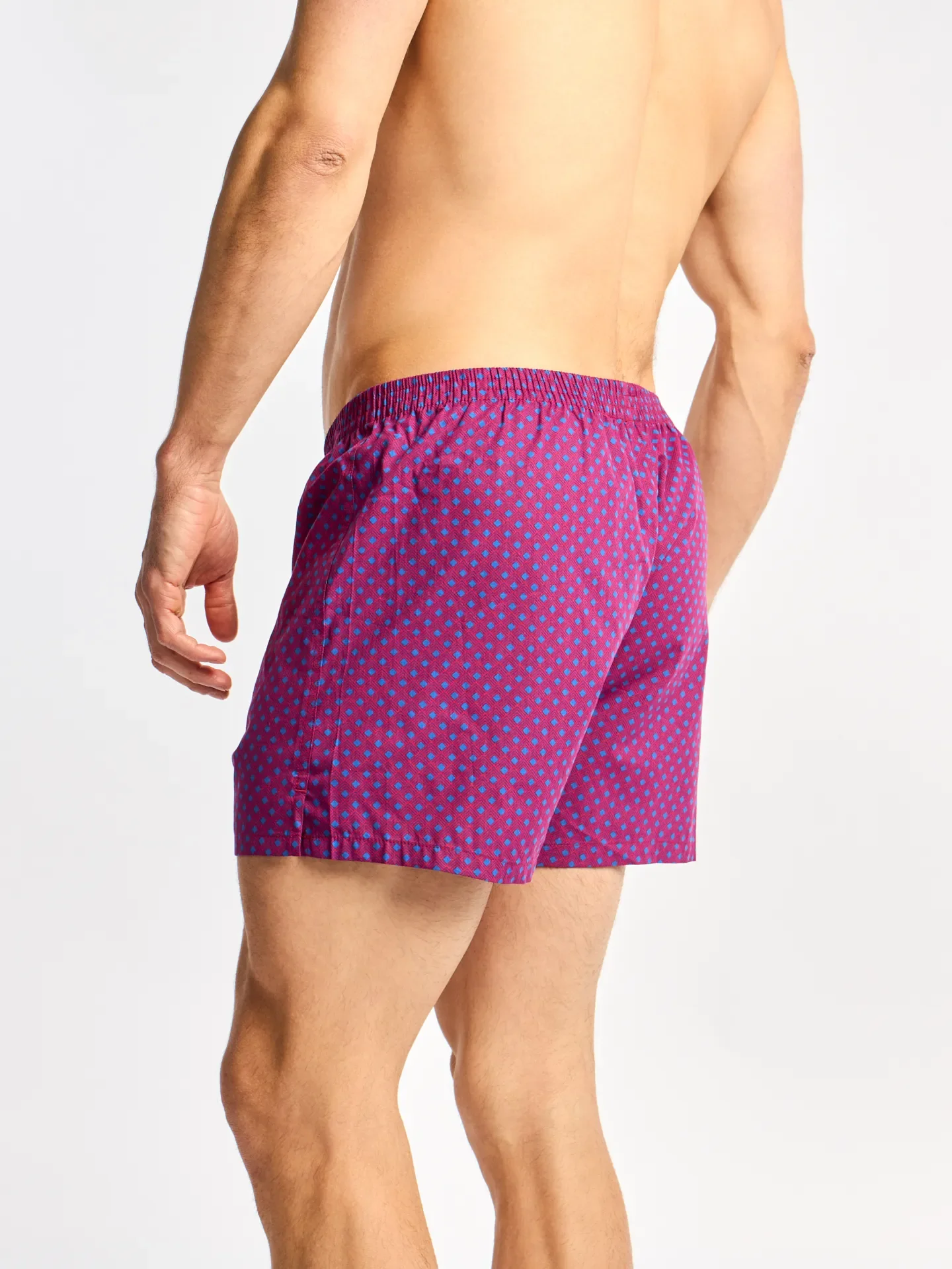 Blauw en magenta herenboxershort met patroon - Image 4