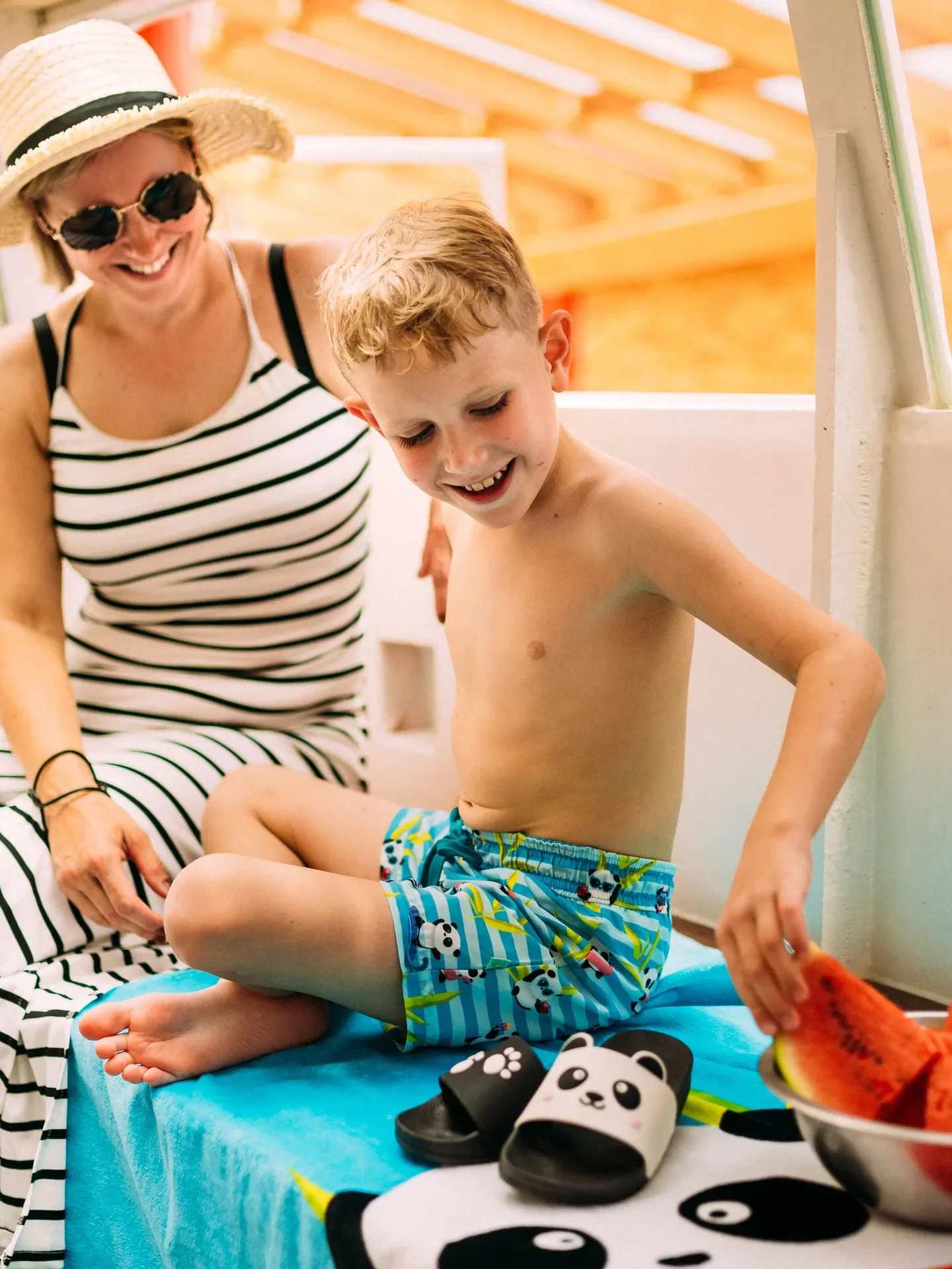Vrolijke zwemshorts voor jongens Vakantie panda - Image 5
