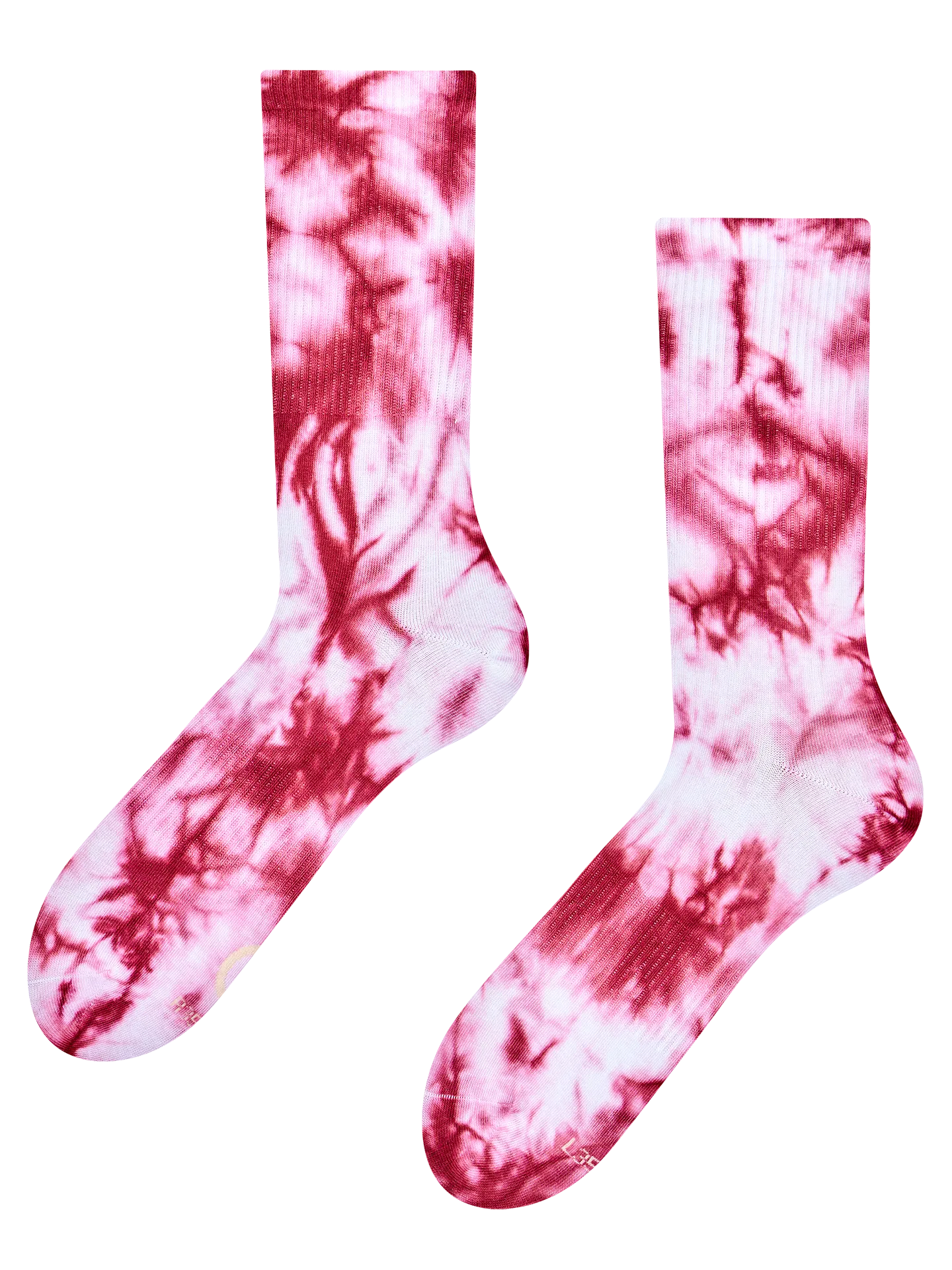 Bordeaux tie-dye geribbelde sokken
