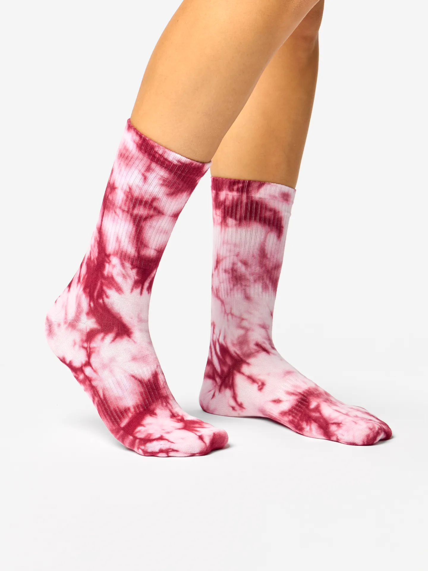 Bordeaux tie-dye geribbelde sokken - Image 2