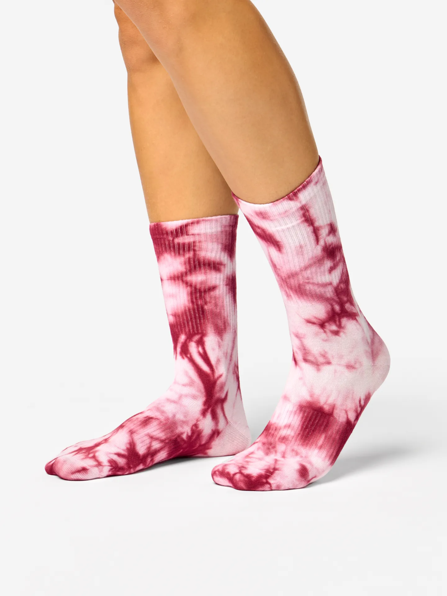 Bordeaux tie-dye geribbelde sokken - Image 3