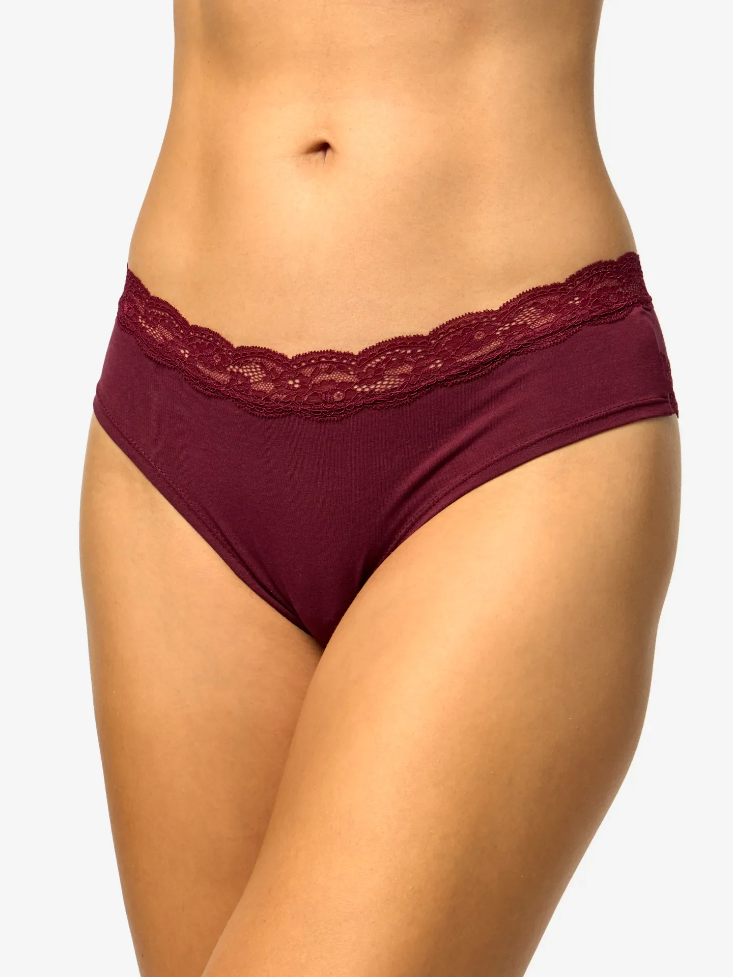 Kanten damesslip bordeaux - Image 3