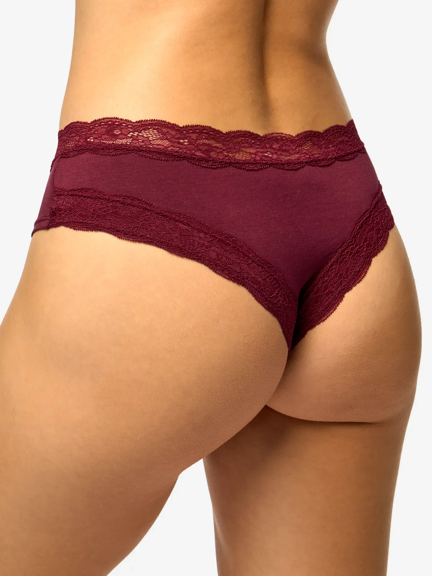 Kanten damesslip bordeaux - Image 4