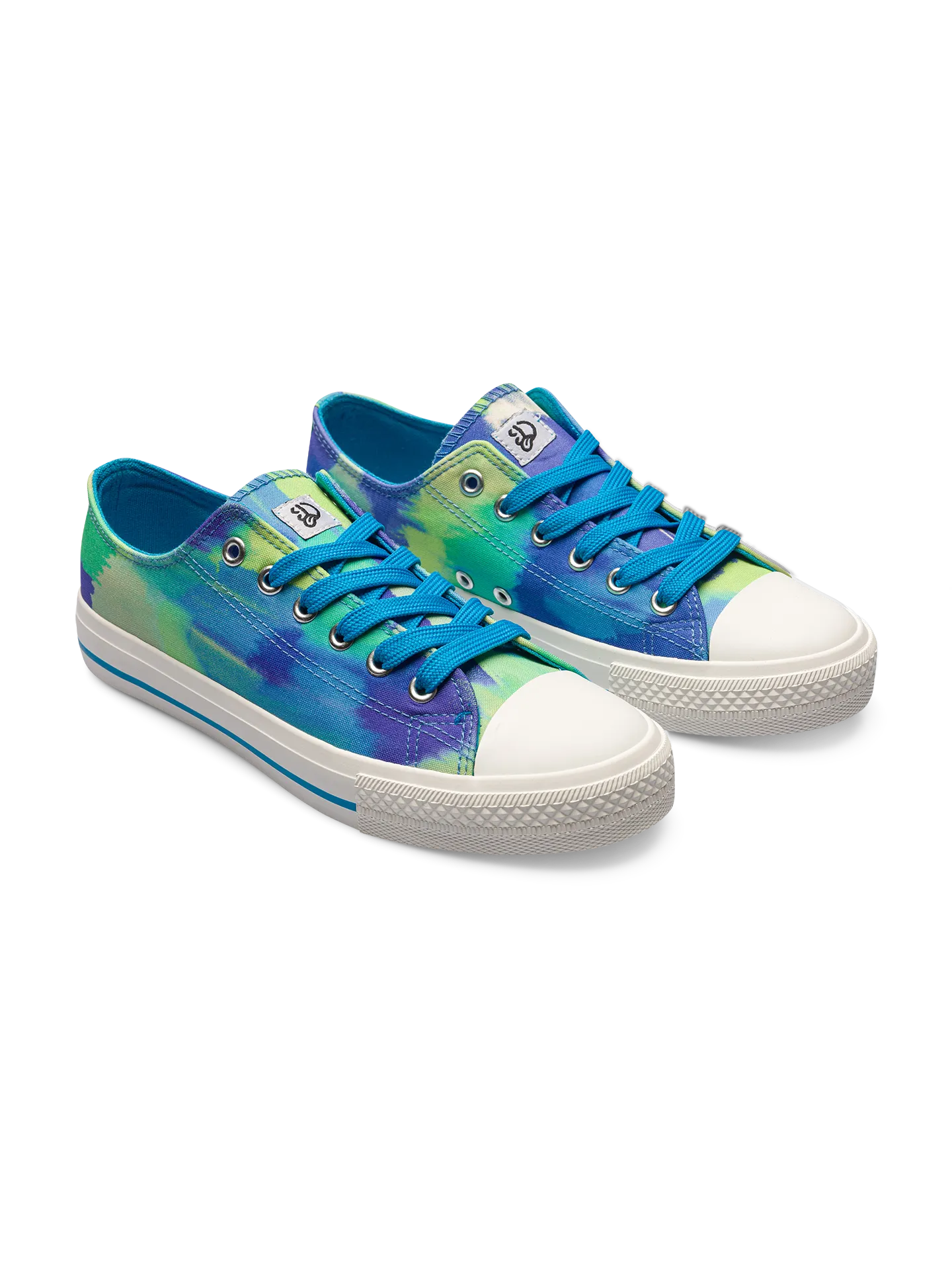 Vrolijke canvas schoenen Aqua camo