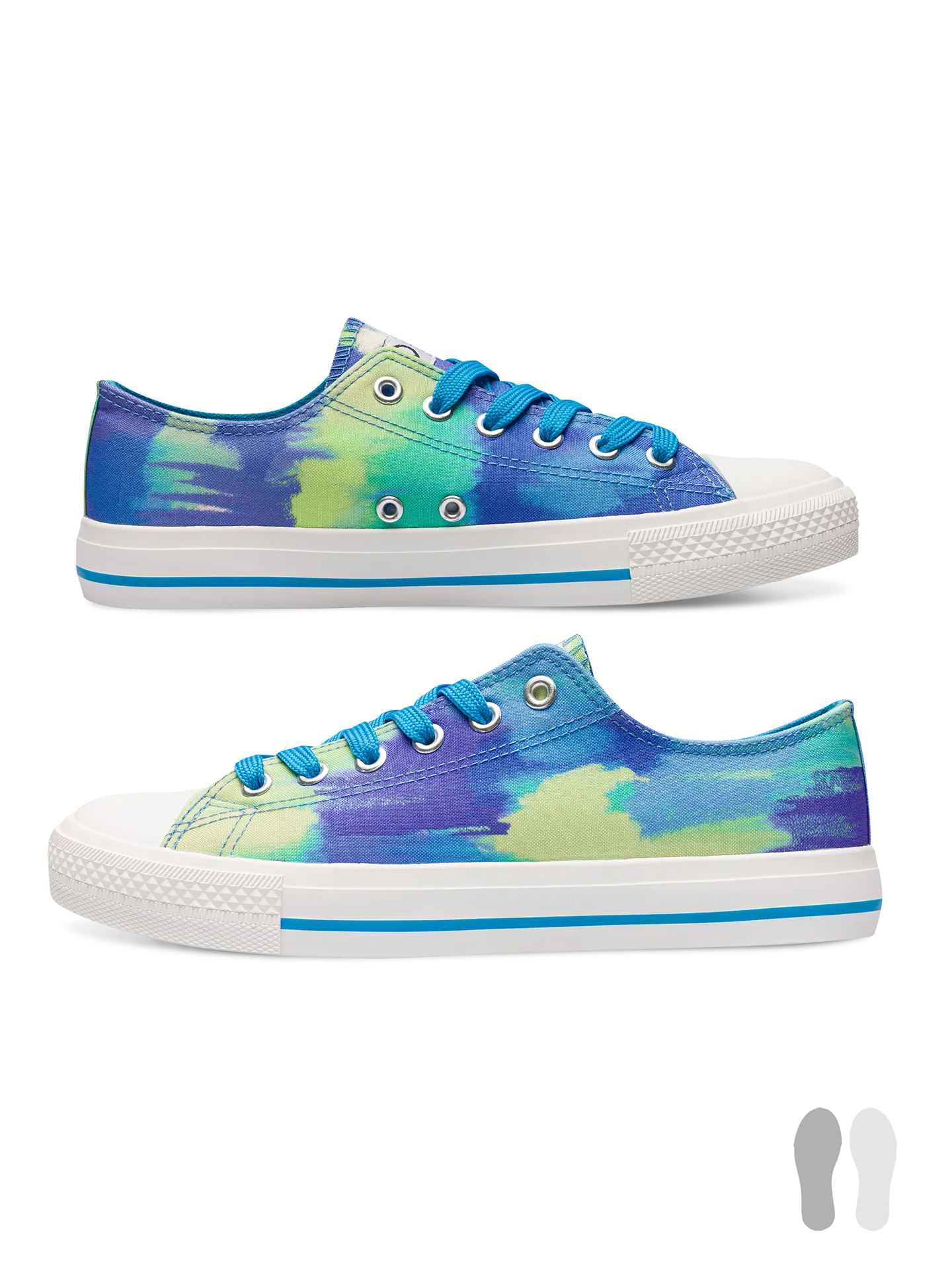 Vrolijke canvas schoenen Aqua camo - Image 3