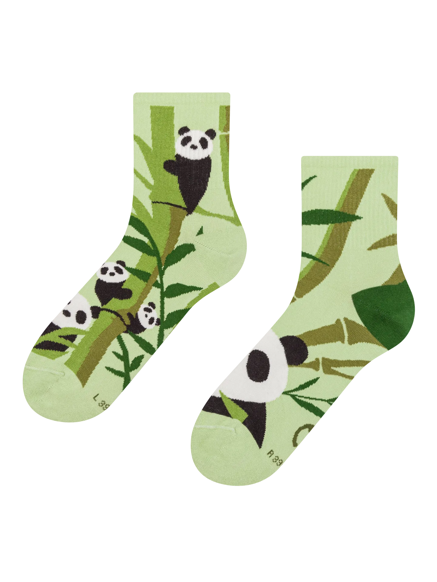 Vrolijke crewsokken Panda's en bamboe