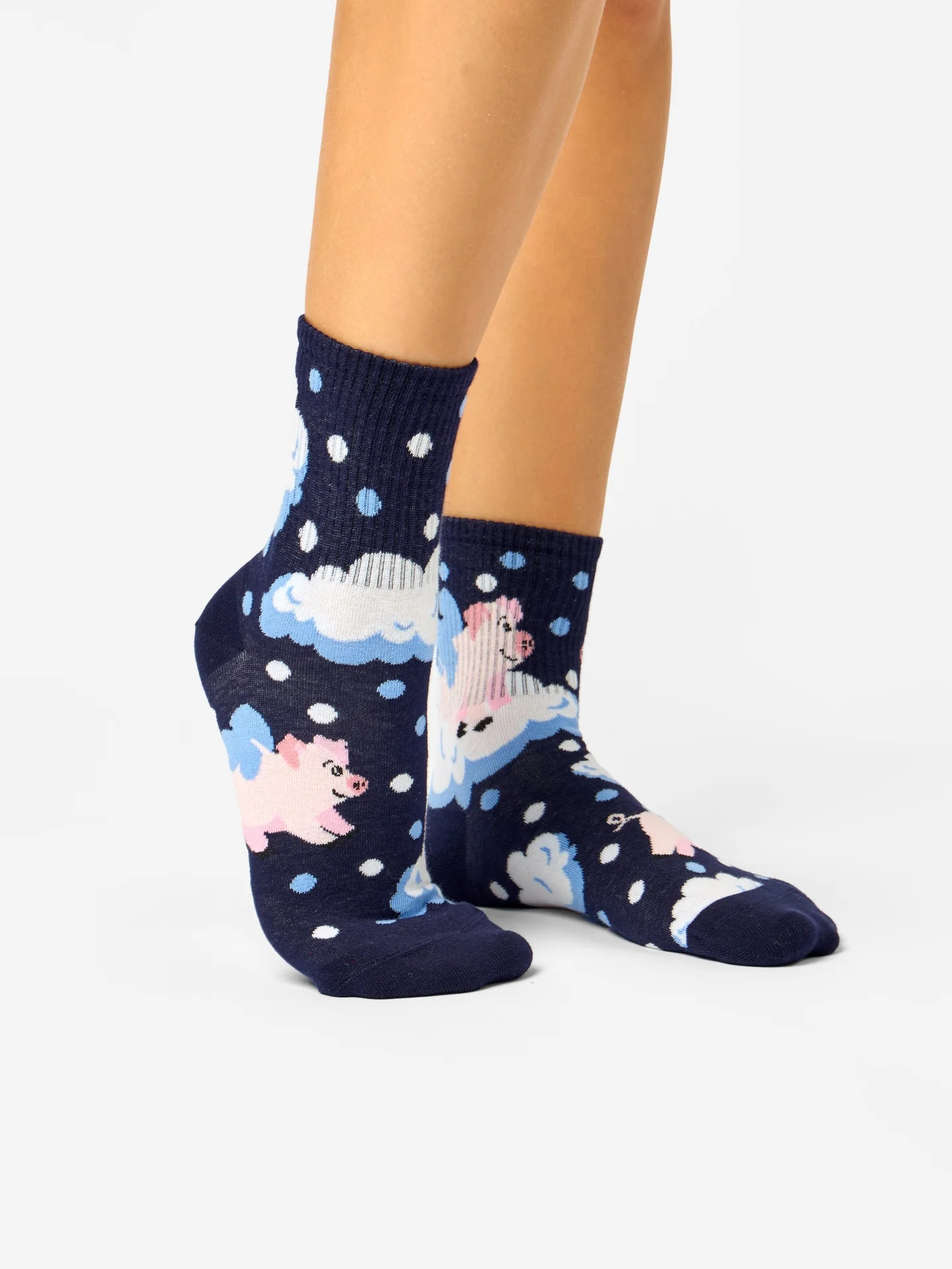 Vrolijke crewsokken Varkens in de wolken - Image 3