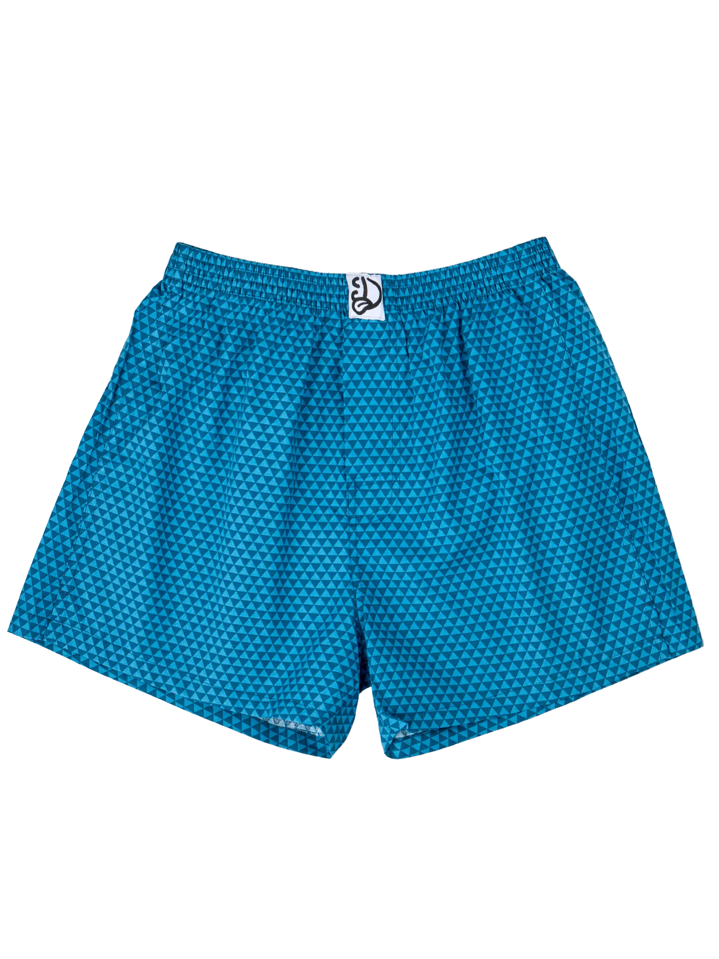 Emerald blauw herenboxershort met patroon