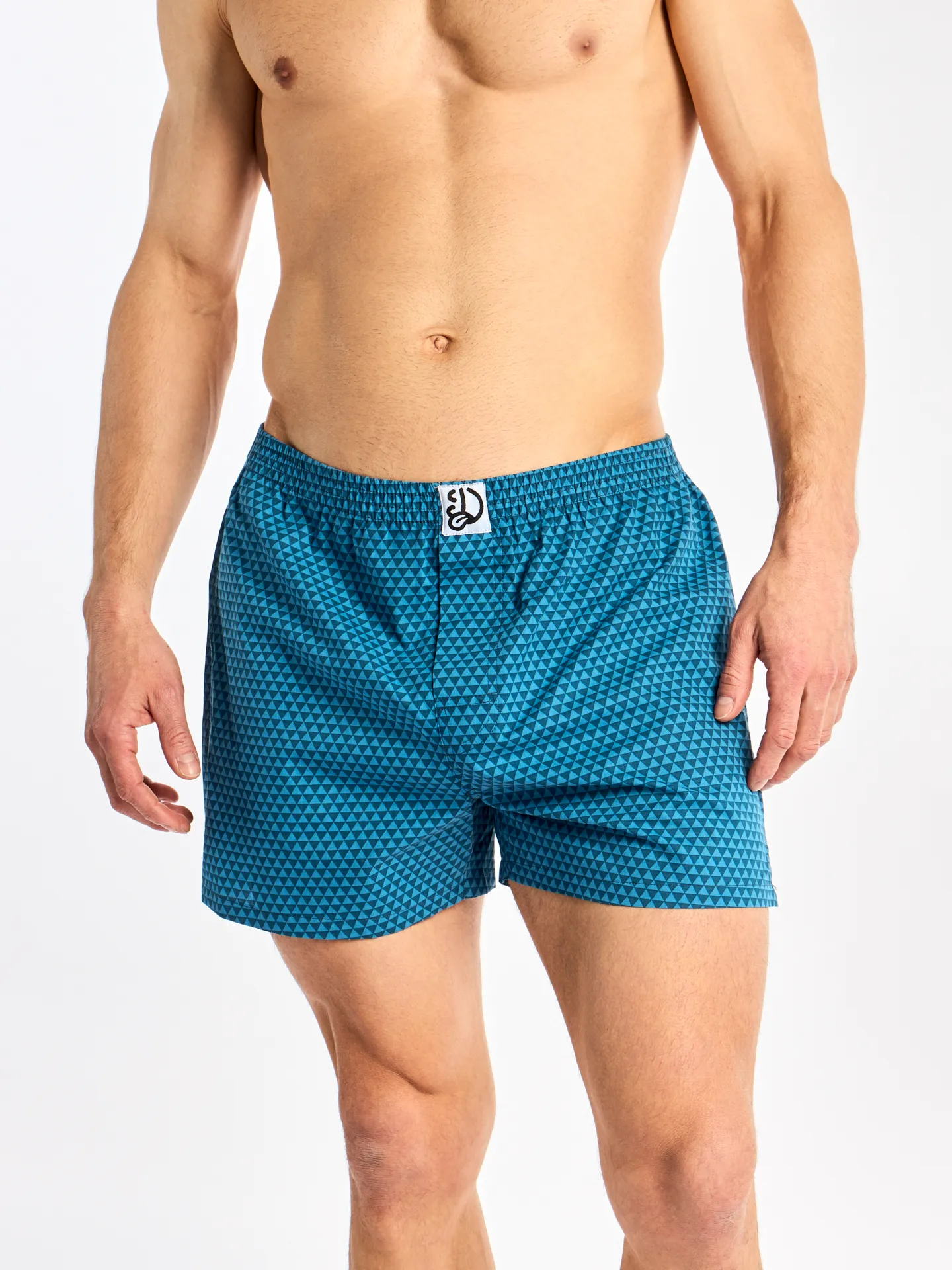 Emerald blauw herenboxershort met patroon - Image 4
