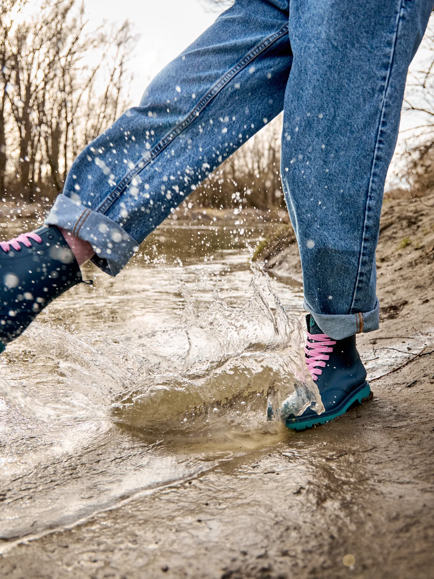 Smaragdblauwe regenlaarzen voor dames - Image 8