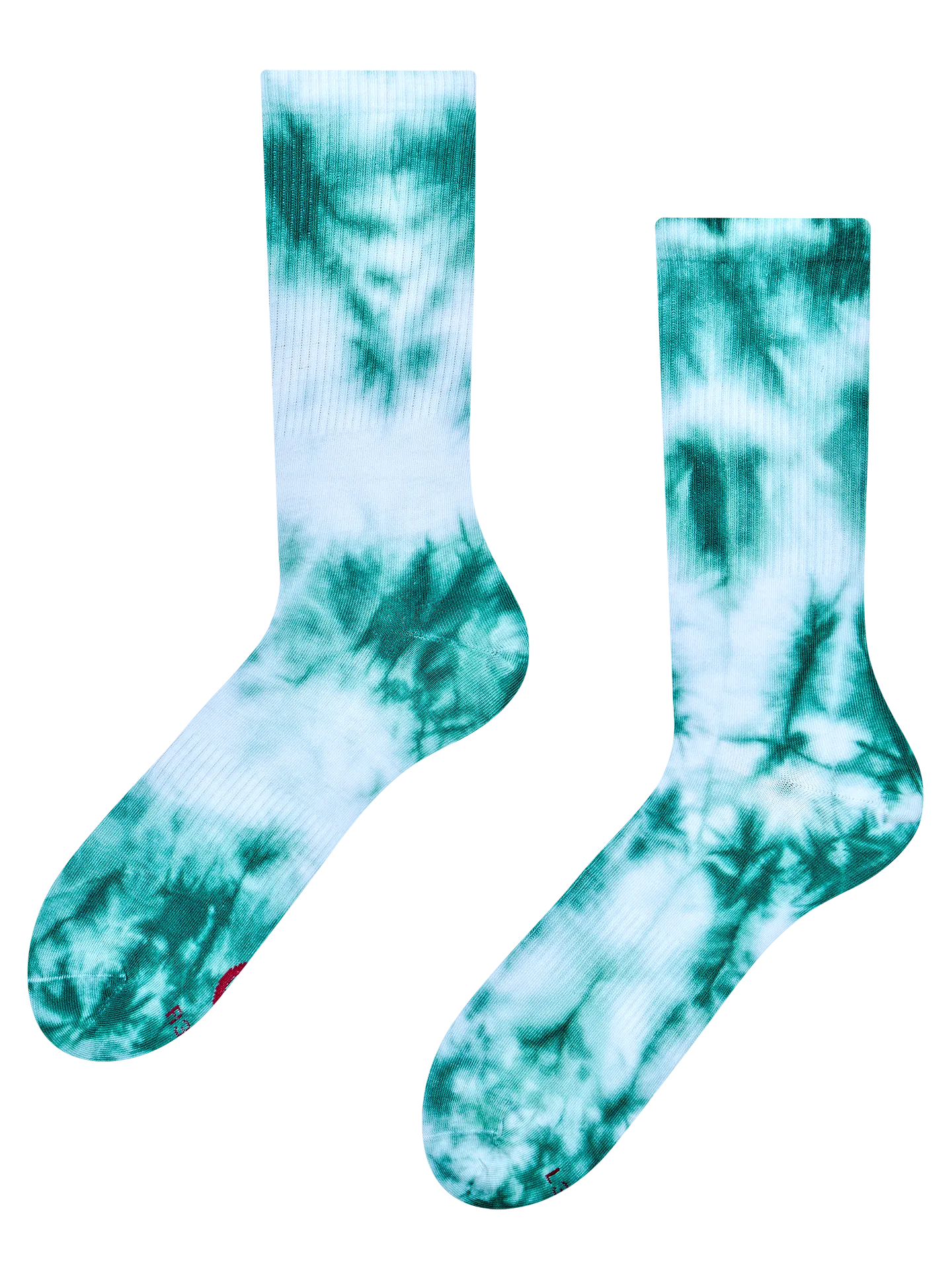 Smaragdgroene tie-dye geribbelde sokken