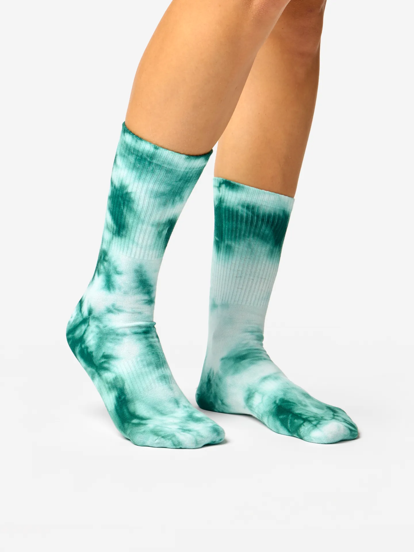 Smaragdgroene tie-dye geribbelde sokken - Image 3
