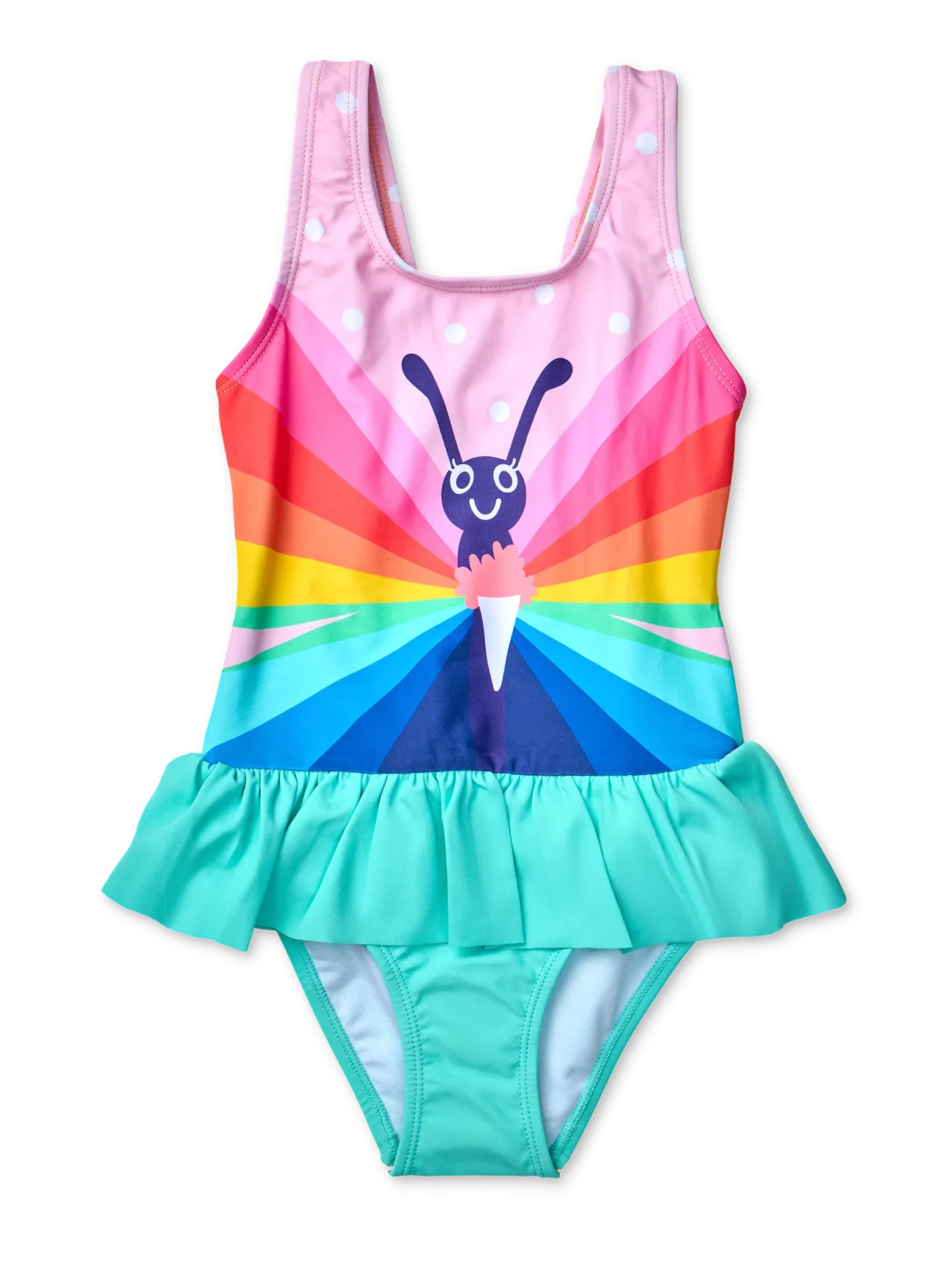 Vrolijk badpak voor meisjes Regenboog vlinder