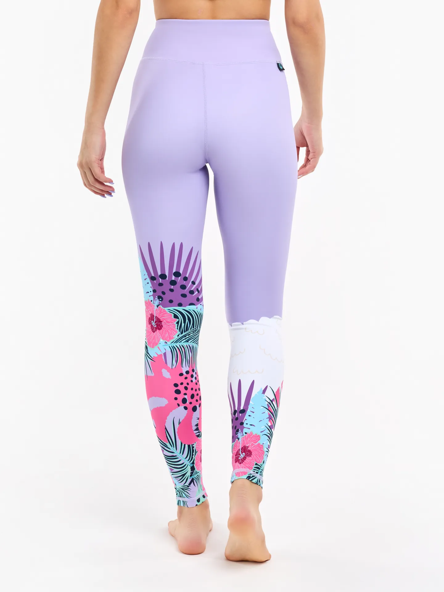 Vrolijke fitnessleggings Lama & bloemen - Image 2