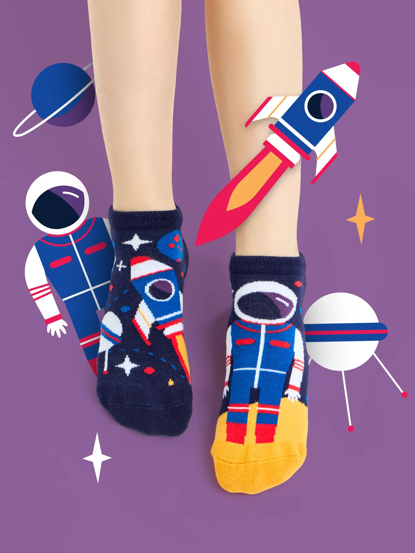 Vrolijke enkelsokken voor kinderen Astronaut - Image 5