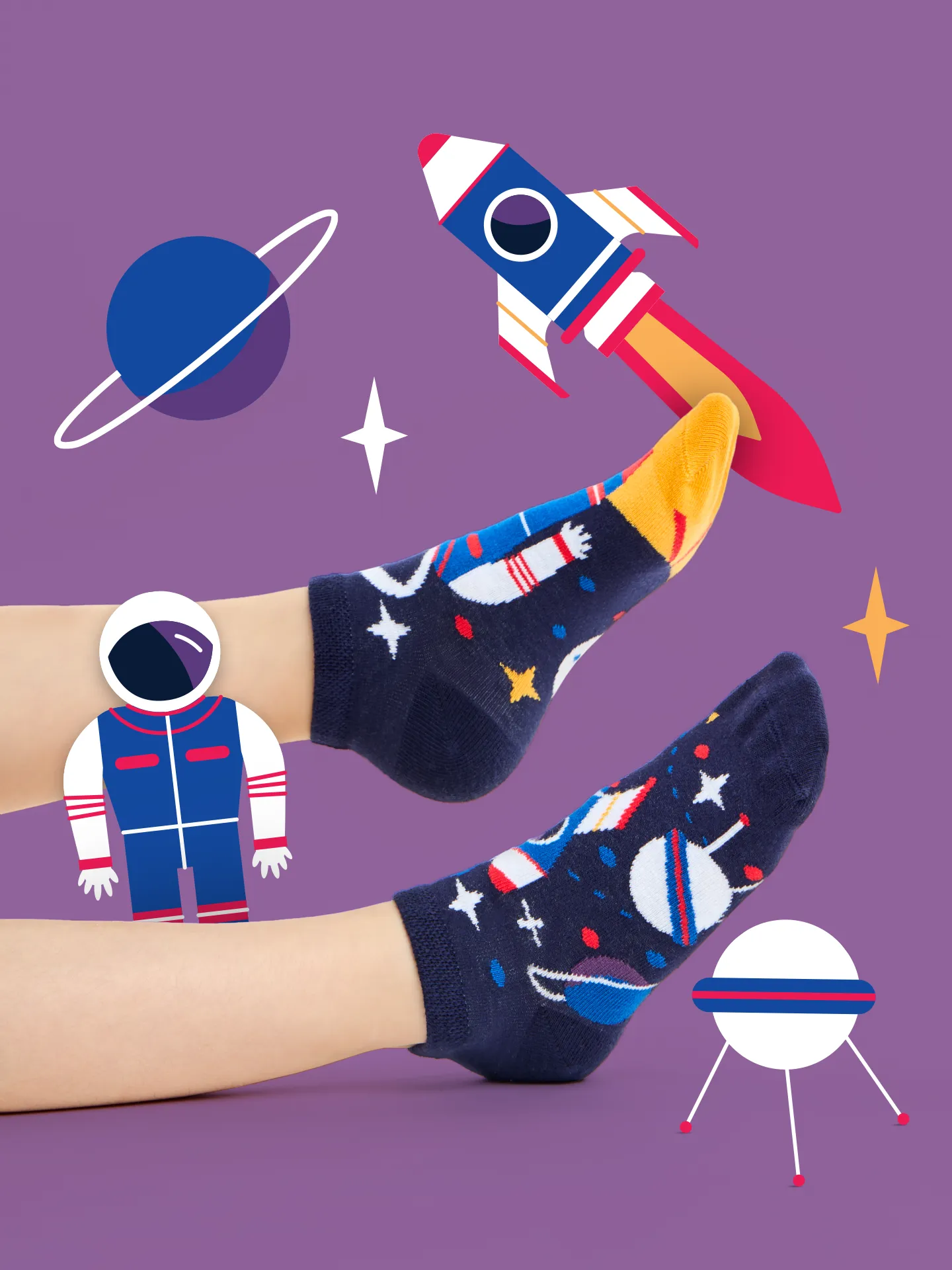 Vrolijke enkelsokken voor kinderen Astronaut - Image 6