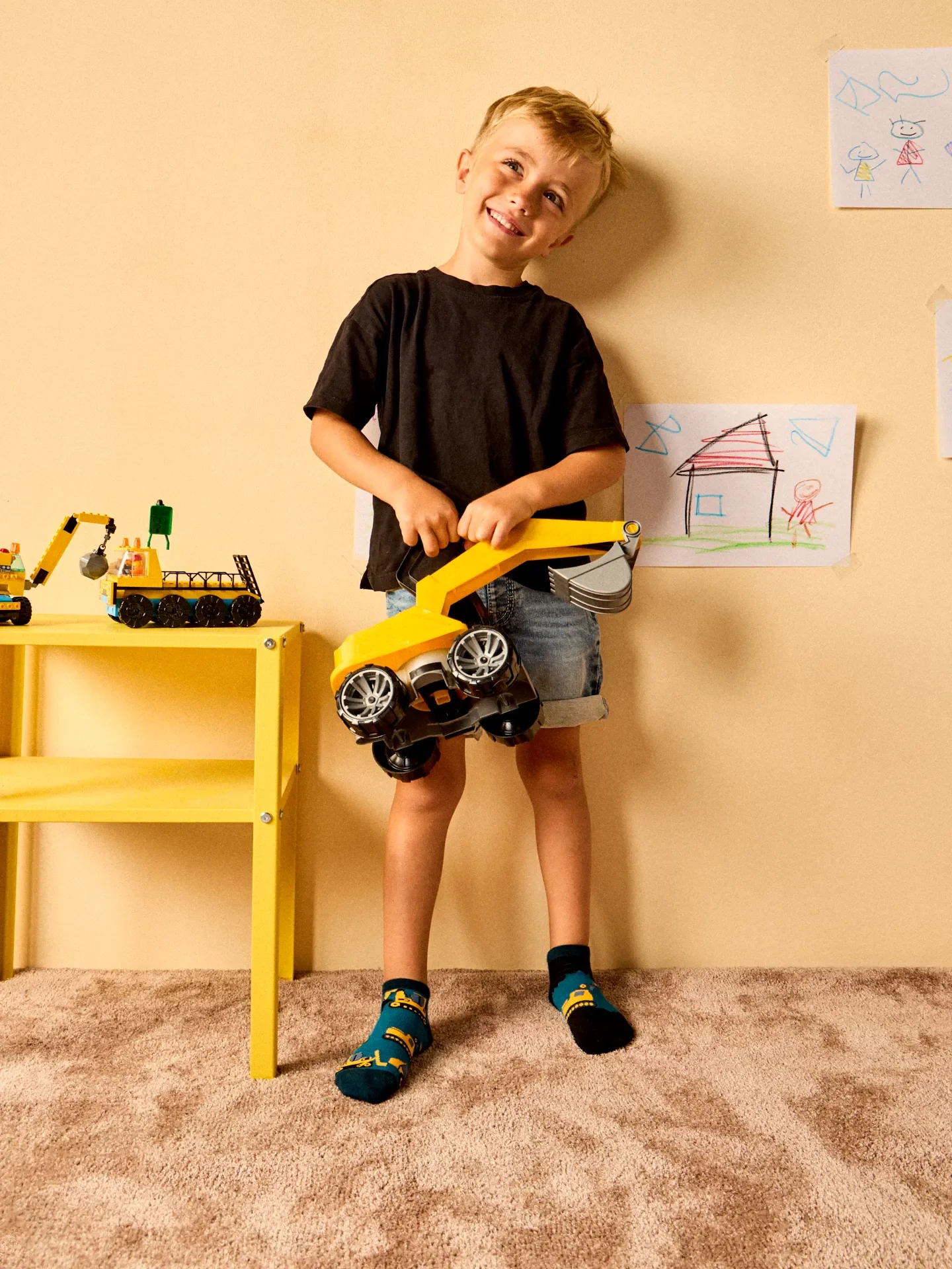 Vrolijke enkelsokken voor kinderen Graafmachine - Image 3