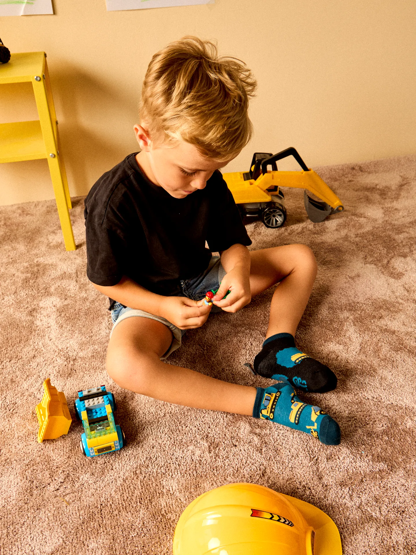 Vrolijke enkelsokken voor kinderen Graafmachine - Image 4