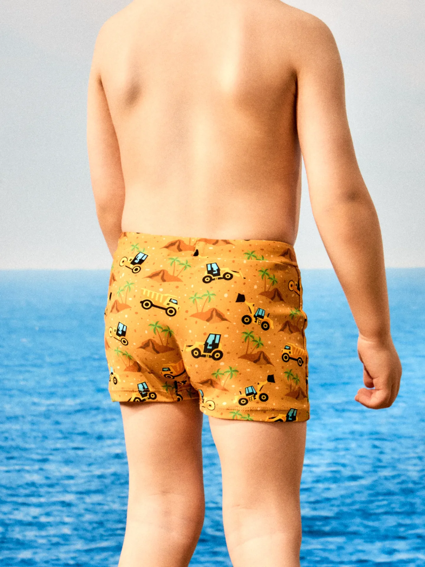 Vrolijk elastisch zwemshort voor kinderen Graafmachine op het strand - Image 5