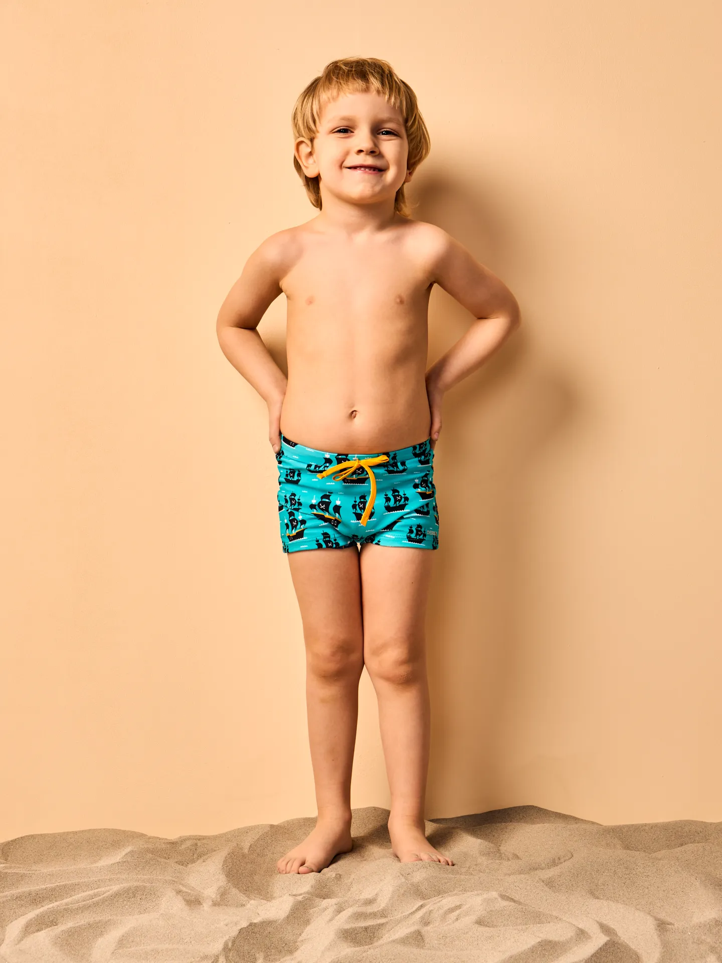 Vrolijk elastisch zwemshort voor kinderen Piratenboot - Image 4