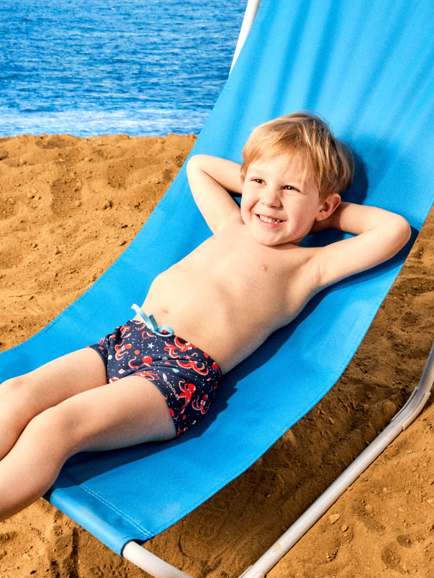 Vrolijk elastisch zwemshort voor kinderen Rode octopus - Image 2