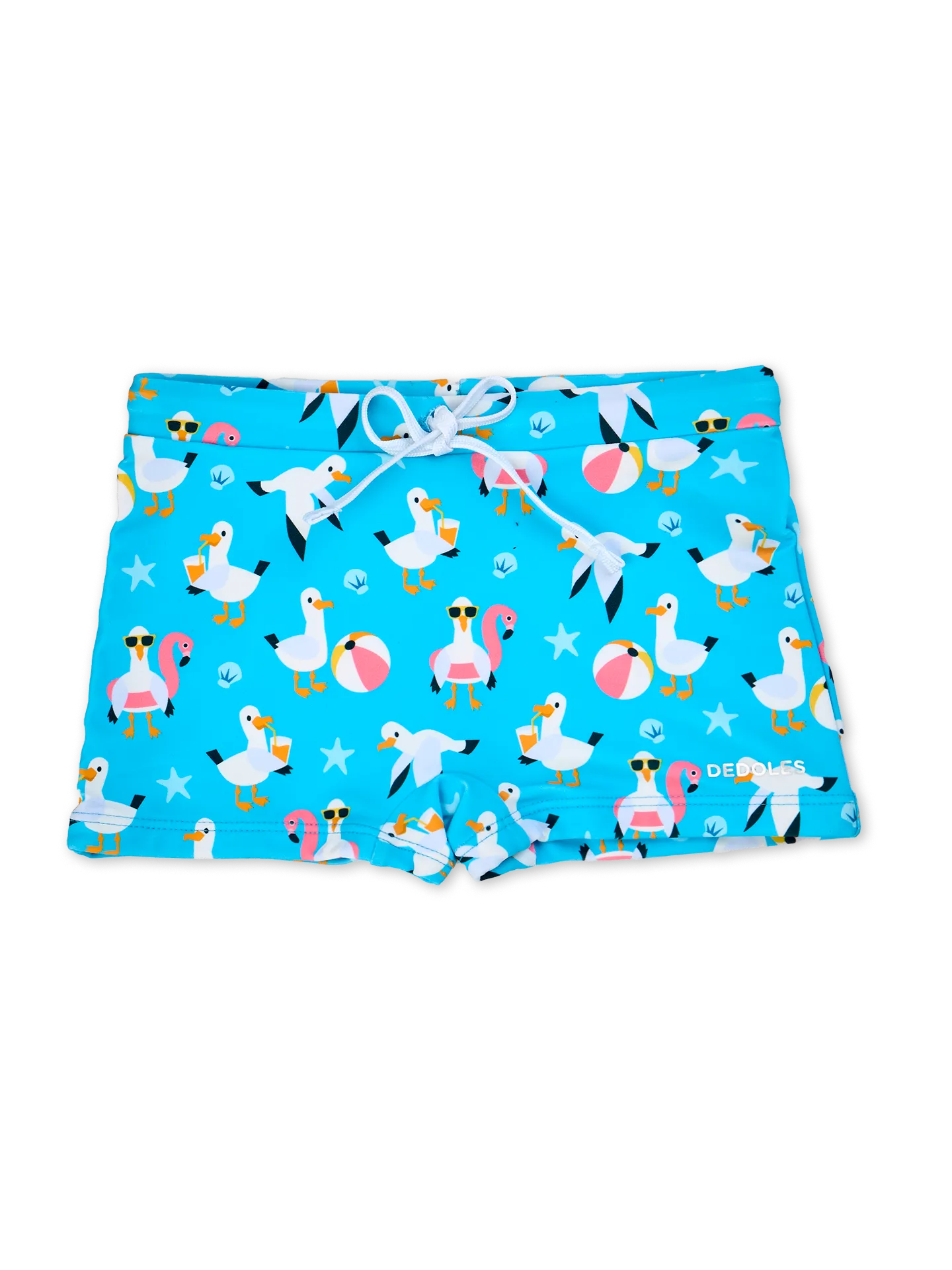Vrolijk elastisch zwemshort voor kinderen Zeemeeuw op vakantie