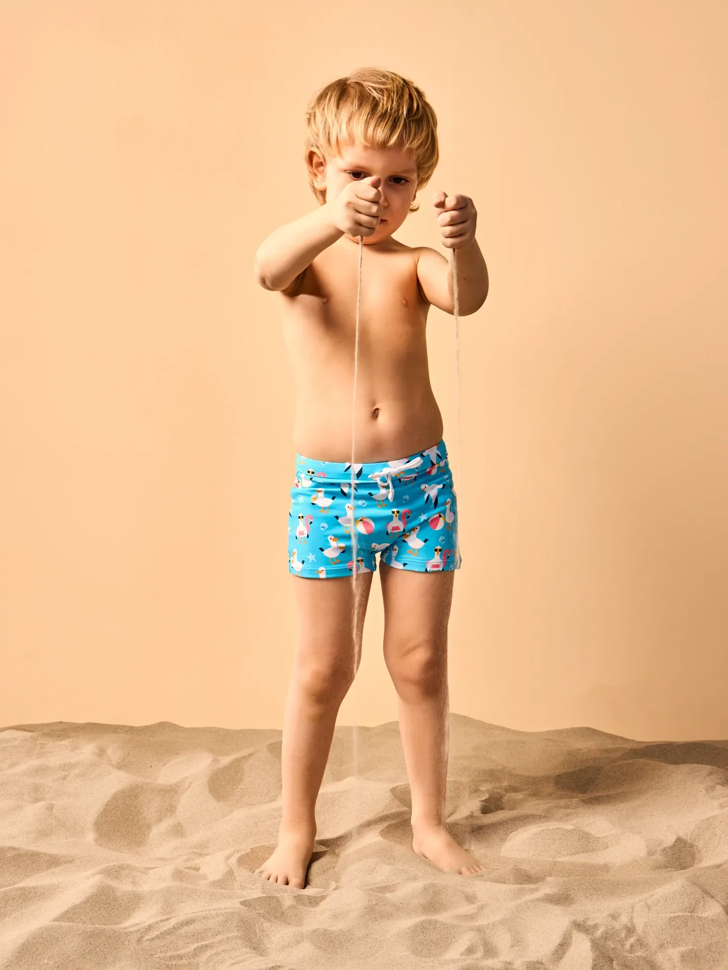 Vrolijk elastisch zwemshort voor kinderen Zeemeeuw op vakantie - Image 3