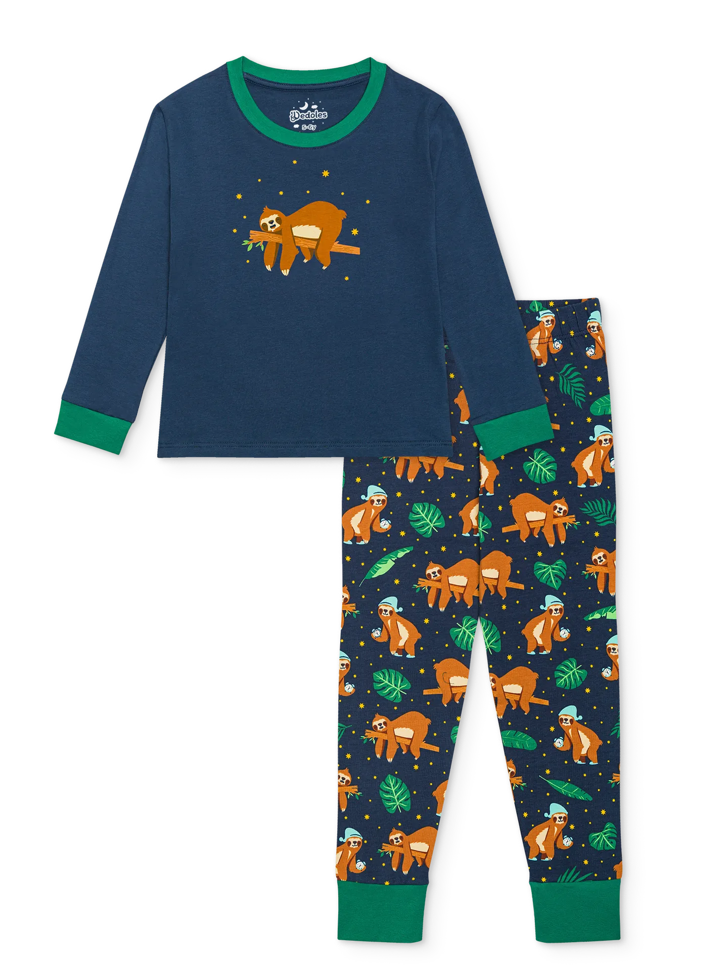 Vrolijke kinderpyjama Slaperige luiaard
