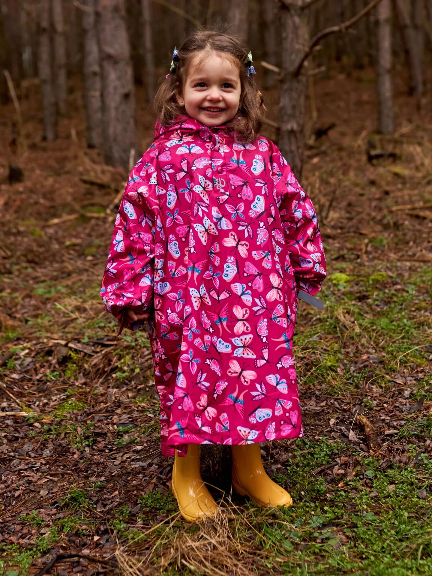 Vrolijke regenjas voor kinderen Roze vlinders - Image 4