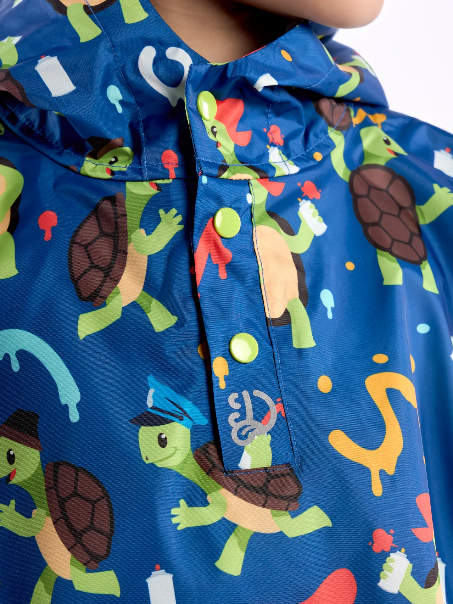 Vrolijke regenjas voor kinderen Schildpad de artiest - Image 4