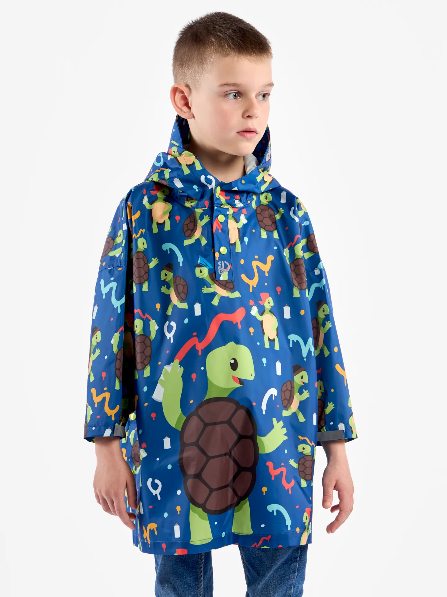 Vrolijke regenjas voor kinderen Schildpad de artiest - Image 5