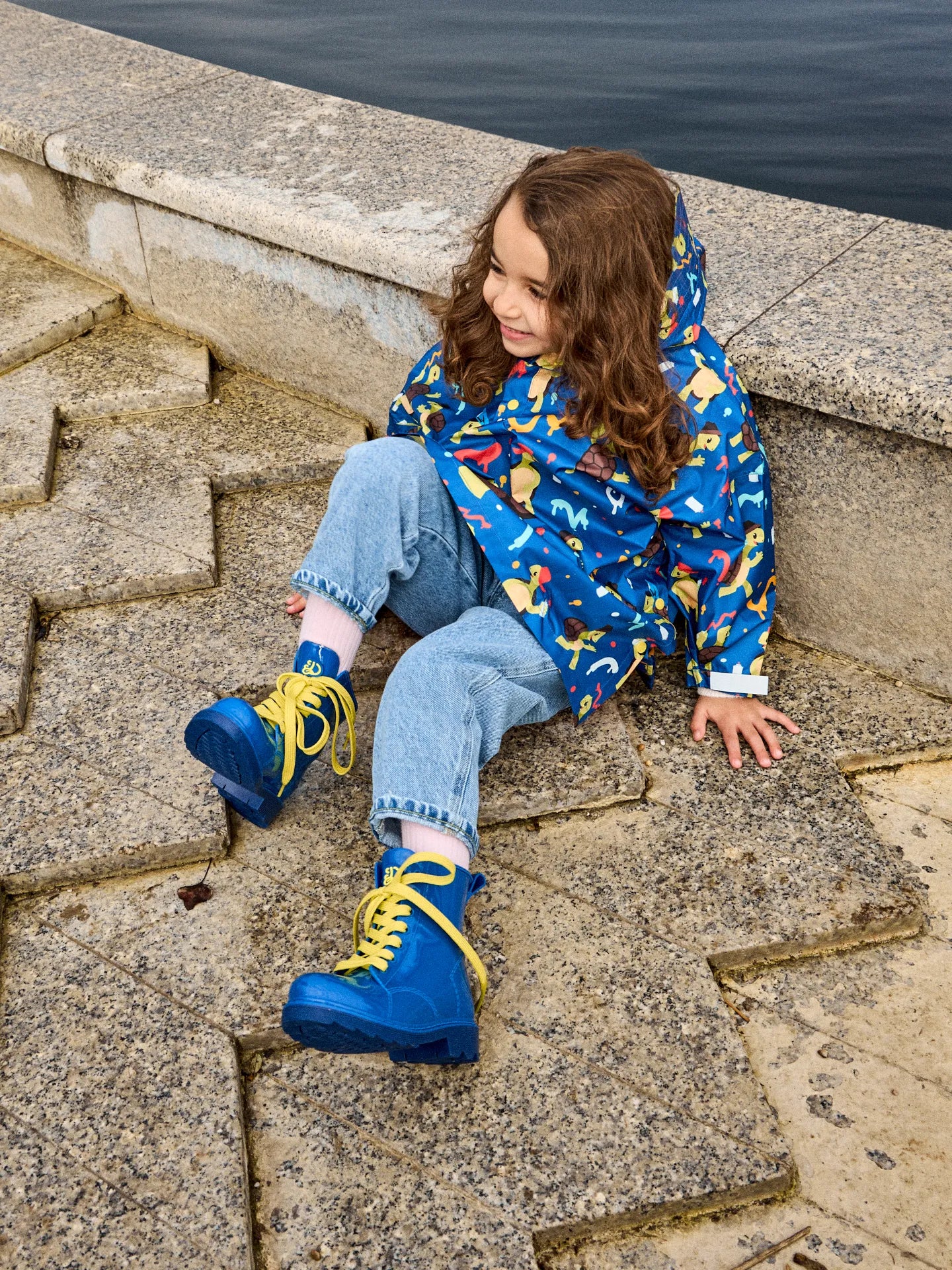 Vrolijke regenjas voor kinderen Schildpad de artiest - Image 8