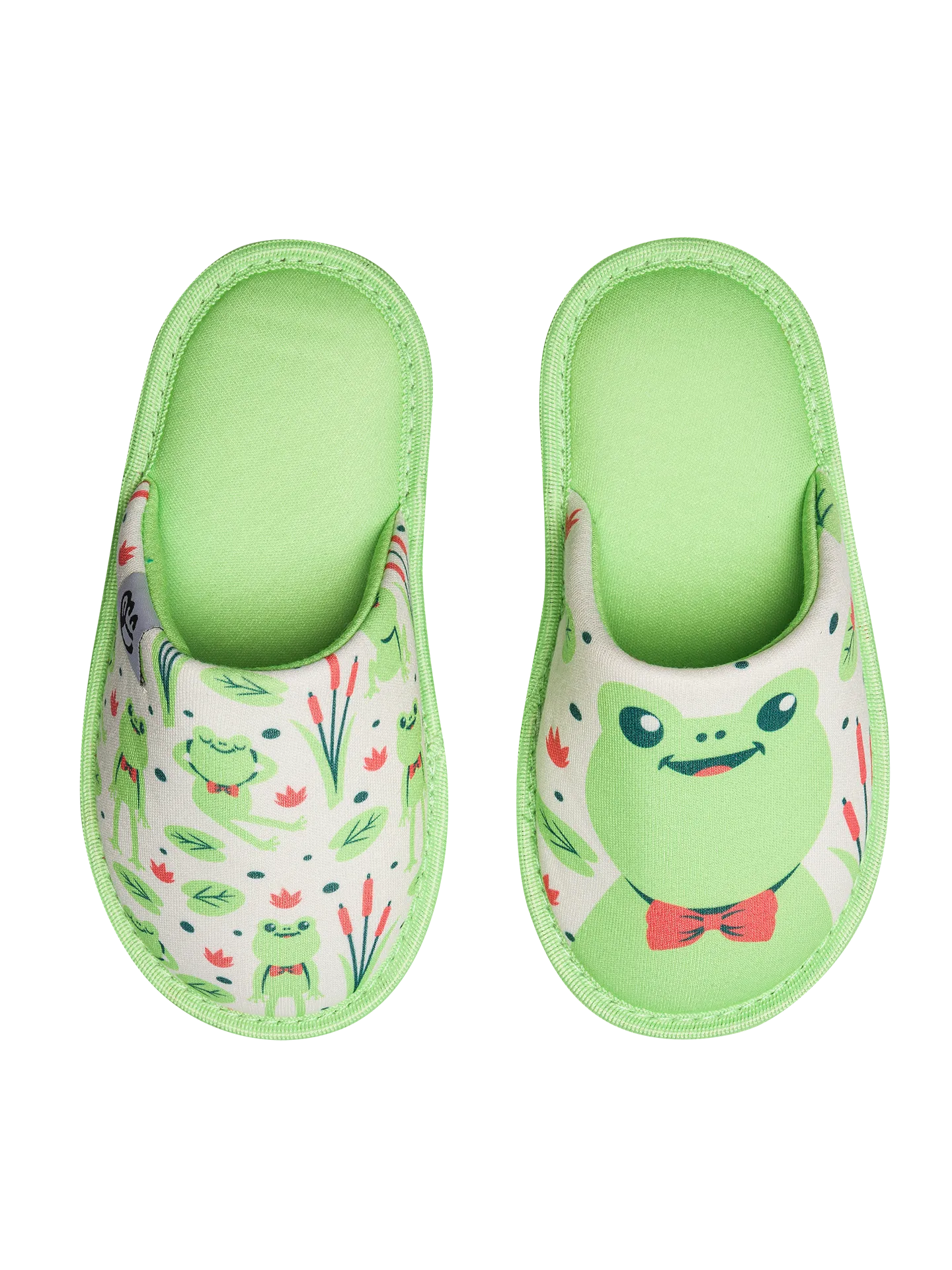 Vrolijke kinderslippers Kleine kikker