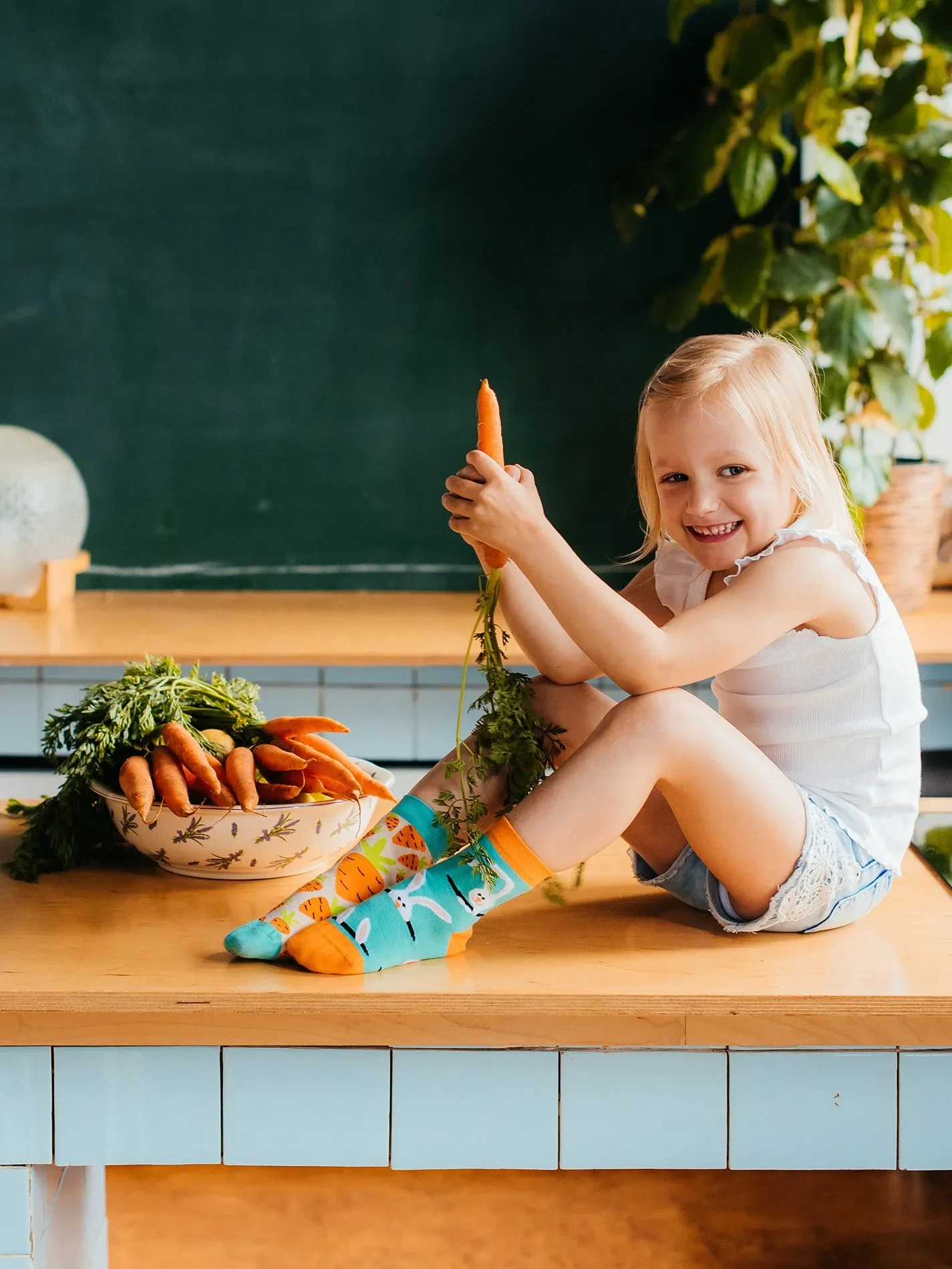Vrolijke kindersokken Konijn en wortel - Image 2