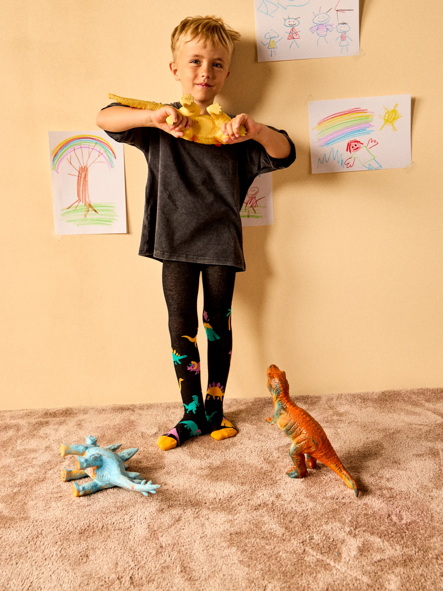 Vrolijke kindermaillot Dino's en vulkanen - Image 4