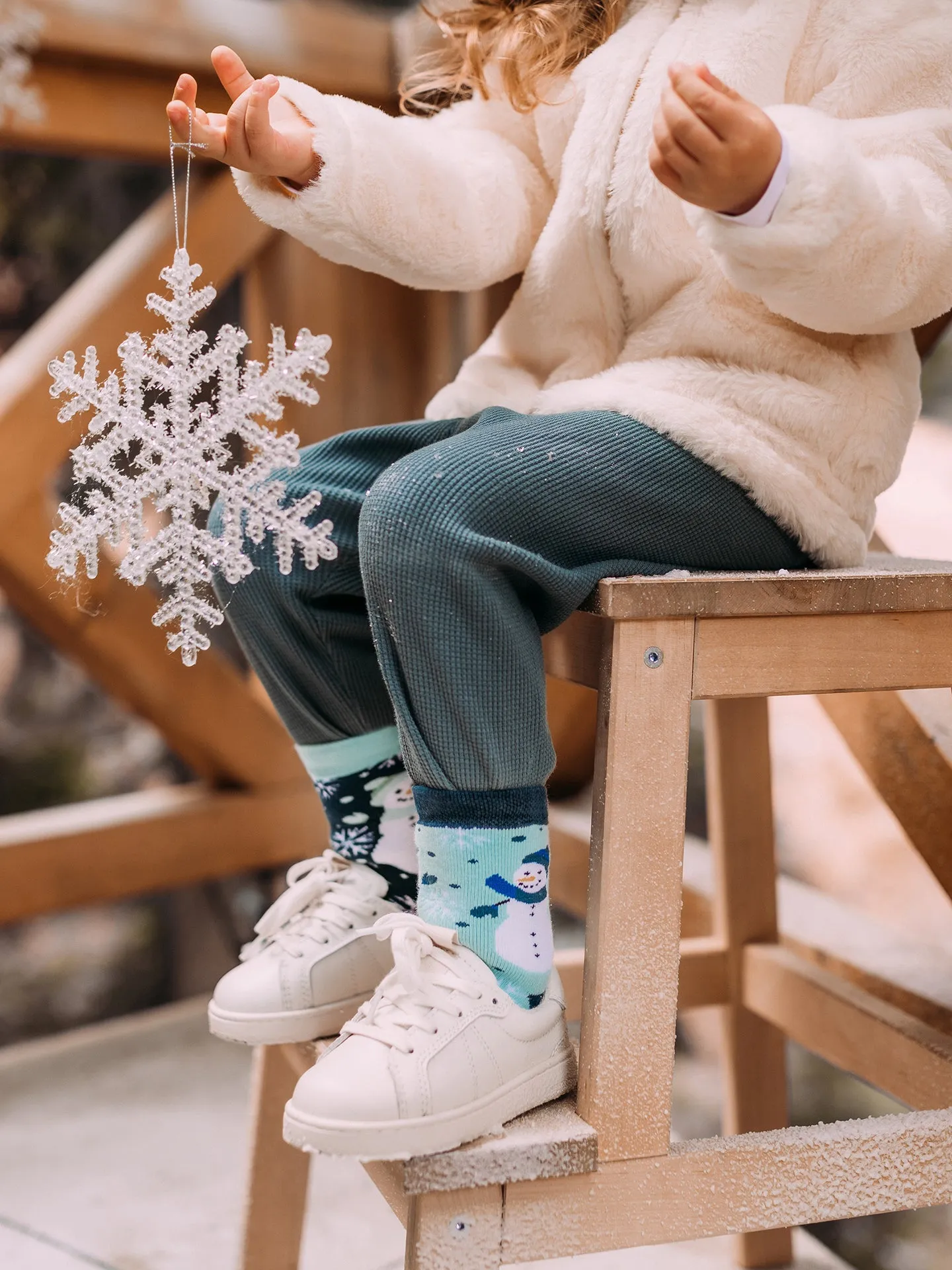 Vrolijke warme kindersokken Vrolijke sneeuwman - Image 3