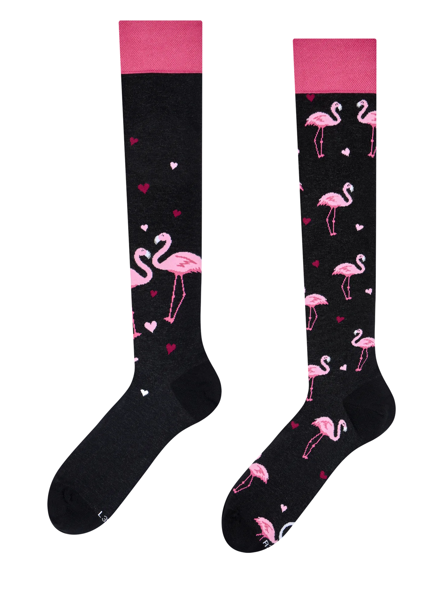 Vrolijke kniekousen Flamingo's & harten