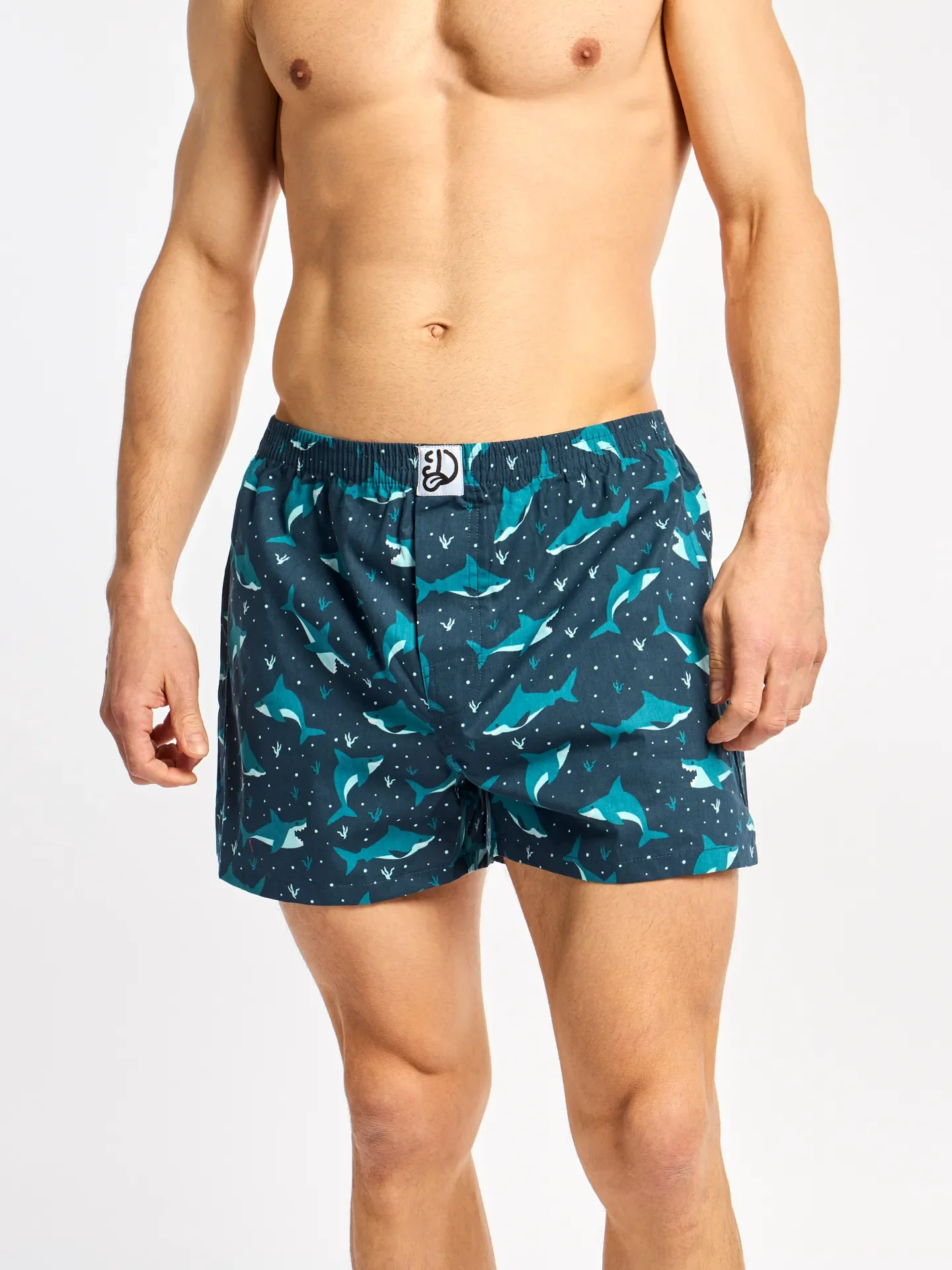 Vrolijk herenboxershort Blauwe haai - Image 3